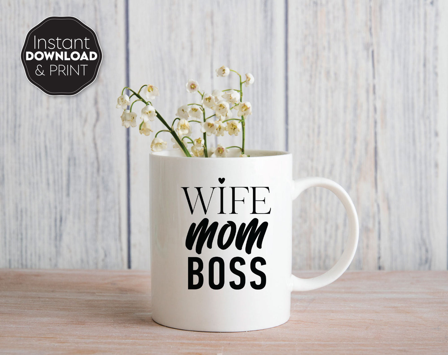 Wife Mom Boss shirt design for Mumpreneur. SVG, PNG, JPG, EPS and DXF files included. Compatible with Cricut, Silhouette and others machines. Use for sublimation or laser cut projects as well. Buy now for a good - discount price. Enjoy!