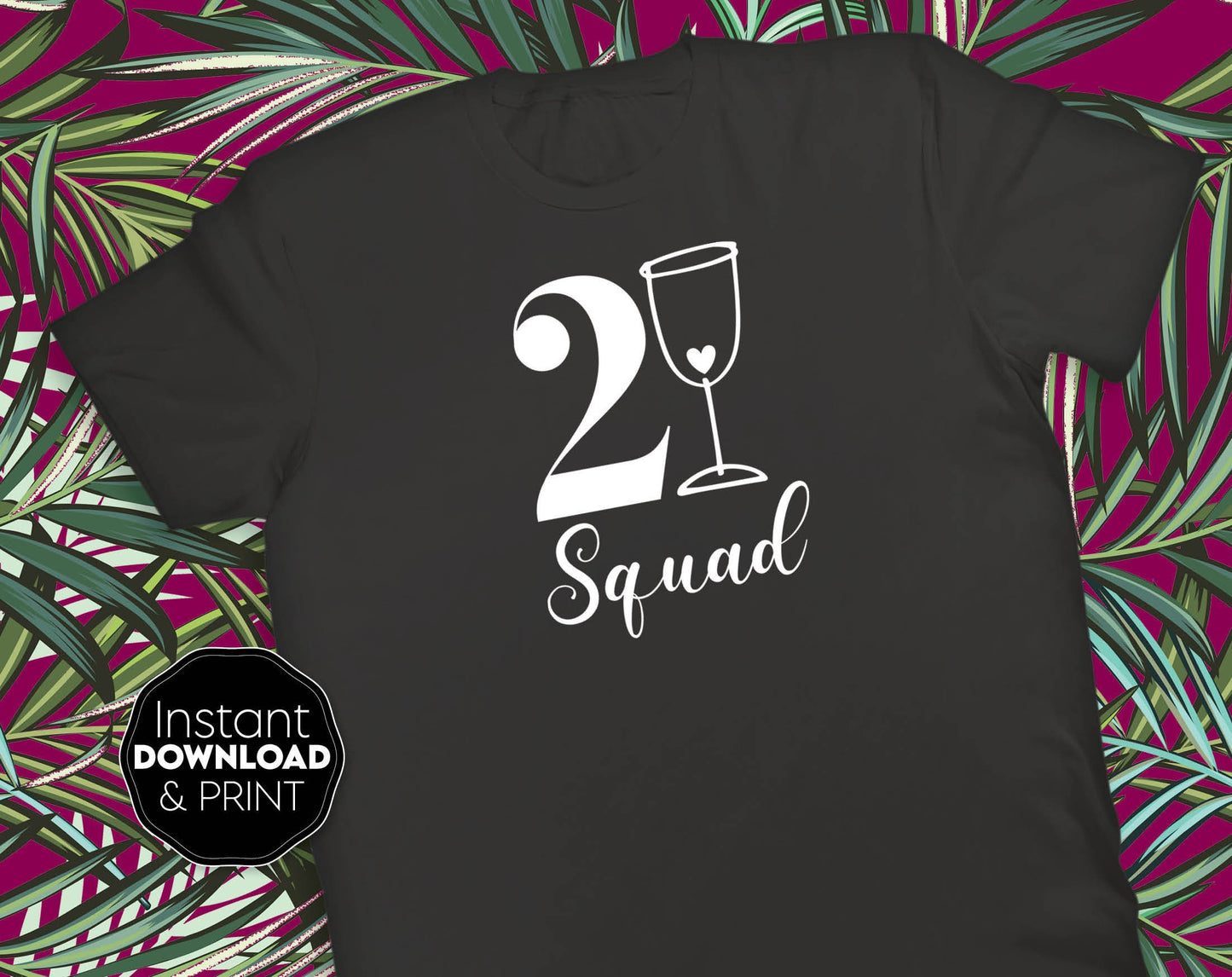 21 birthday squad shirts design. 21 and legal party ornaments. SVG, PNG, EPS, DXF files included. Cut from vinyl, use for sublimation or laser cut / grave projects. Compatible with Cricut, Silhouette or other machines. Buy now for a good price!