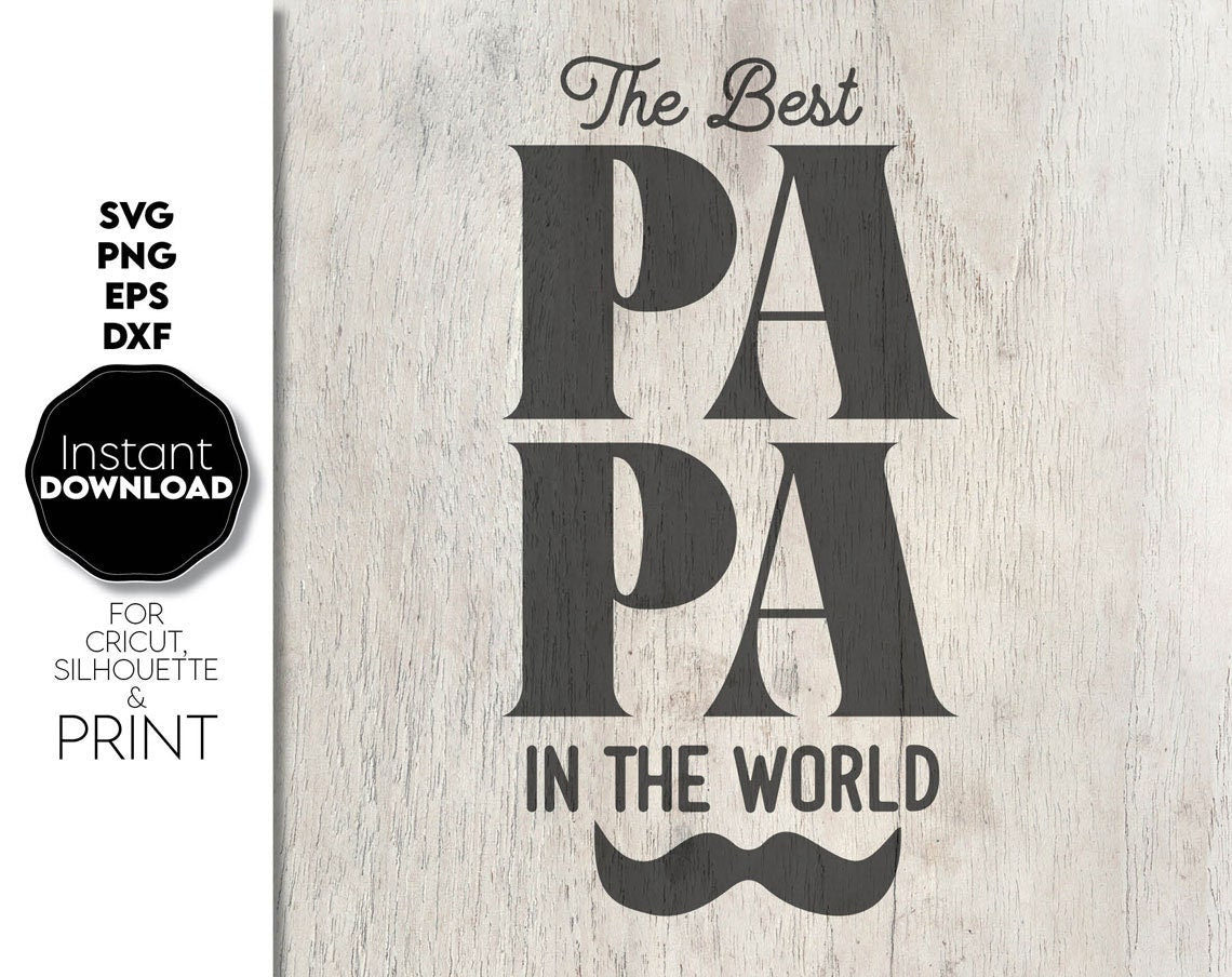 I create this Papa SVG design with love for all the Fathers in the world. Great design for a Fathers Day gift. Create personalized gifts for your beloved Dad at their events - birthdays, anniversaries, or simply to please Papa SVG.