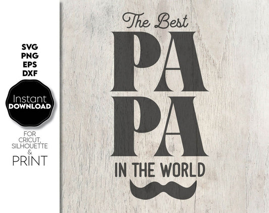 I create this Papa SVG design with love for all the Fathers in the world. Great design for a Fathers Day gift. Create personalized gifts for your beloved Dad at their events - birthdays, anniversaries, or simply to please Papa SVG.