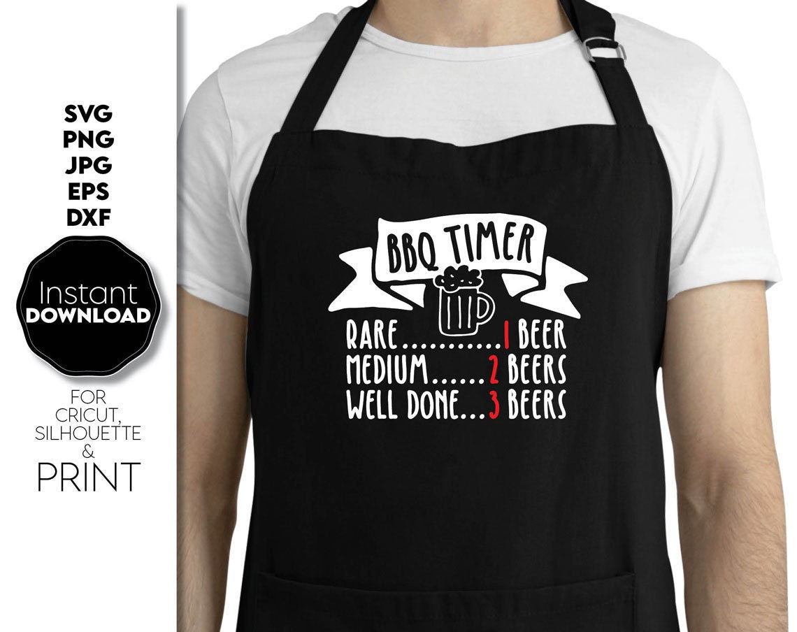 BBQ timer design for Dad Father shirt, apron, mug .etc. SVG, PNG, JPG, EPS and DXF files included. Compatible with Cricut, Silhouette and others machines. Use for sublimation or laser cut projects as well. Buy now for a good - discount price. Enjoy!