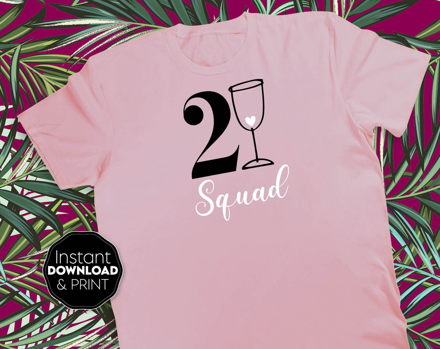 21 birthday squad shirts design. 21 and legal party ornaments. SVG, PNG, EPS, DXF files included. Cut from vinyl, use for sublimation or laser cut / grave projects. Compatible with Cricut, Silhouette or other machines. Buy now for a good price!