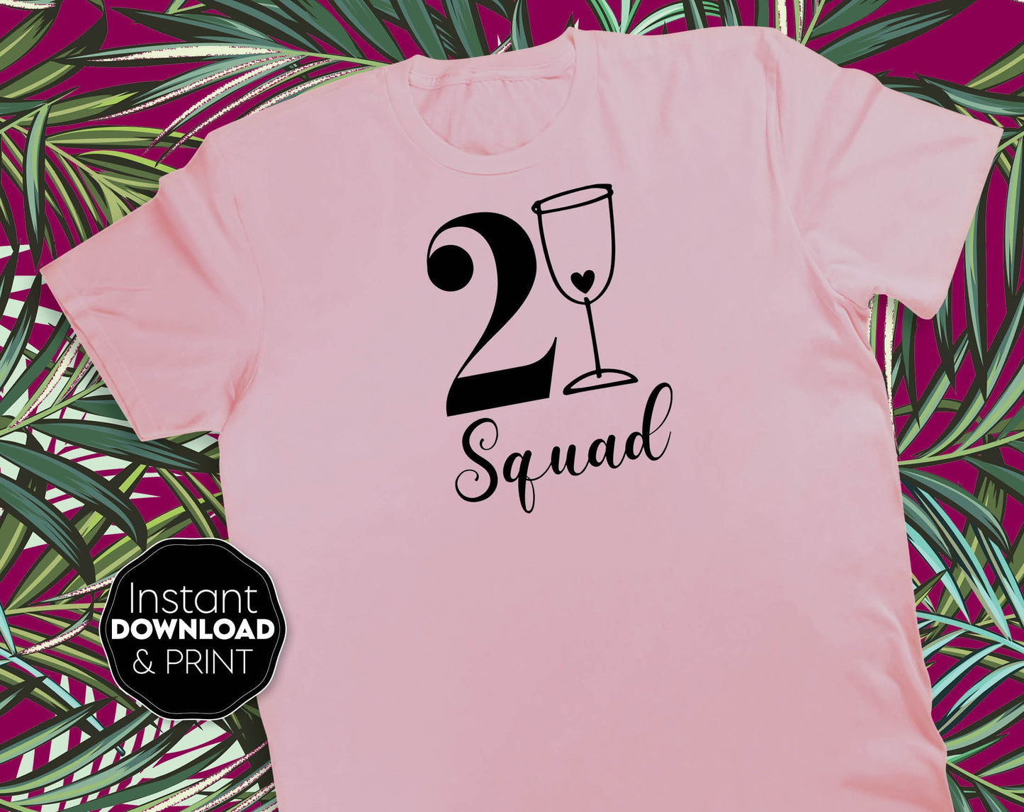 21 birthday squad shirts design. 21 and legal party ornaments. SVG, PNG, EPS, DXF files included. Cut from vinyl, use for sublimation or laser cut / grave projects. Compatible with Cricut, Silhouette or other machines. Buy now for a good price!