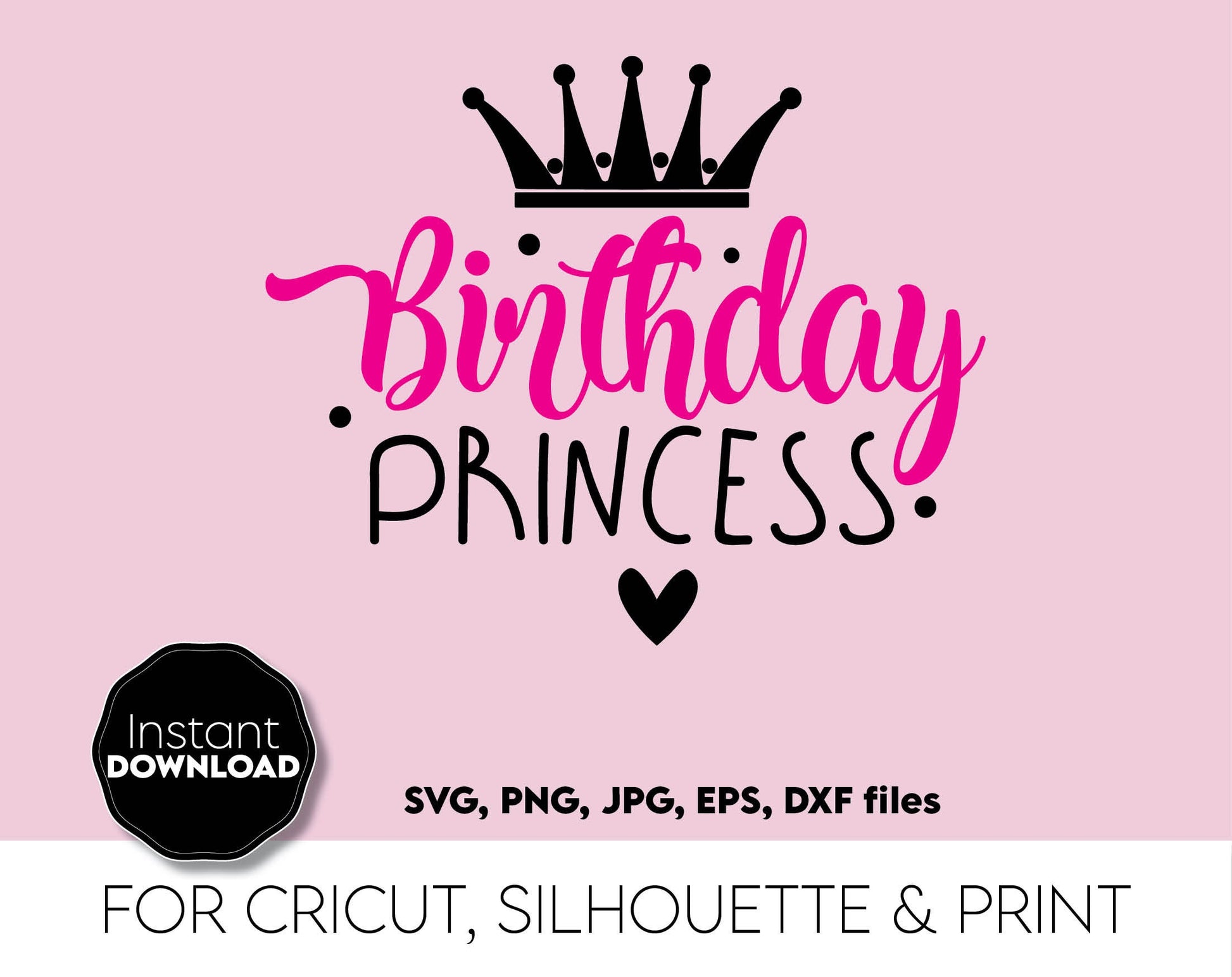 These Birthday Princess file design you can use for making nice birthday gifts for Your loved ones Princess. SVG, PNG, JPG, EPS, DXF files included. Cut from vinyl, use for sublimation or laser cut/ grave projects as well. Compatible with Cricut!