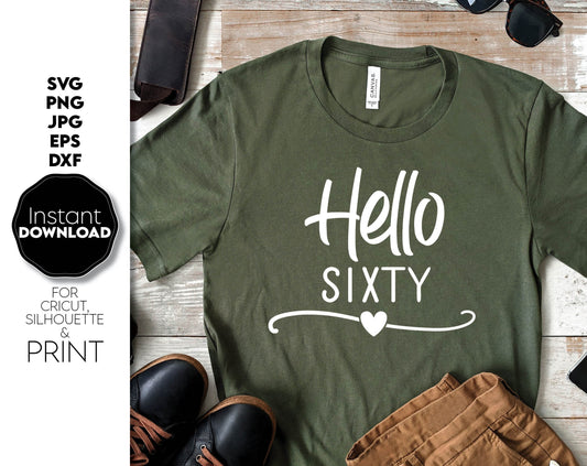 60th Birthday design for cut from vinyl and sublimation projects. Design is royal and beautiful. SVG, PNG, DXF EPS file formats included. Compatible with Cricut, Silhouette or other machines. Buy now and enjoy!