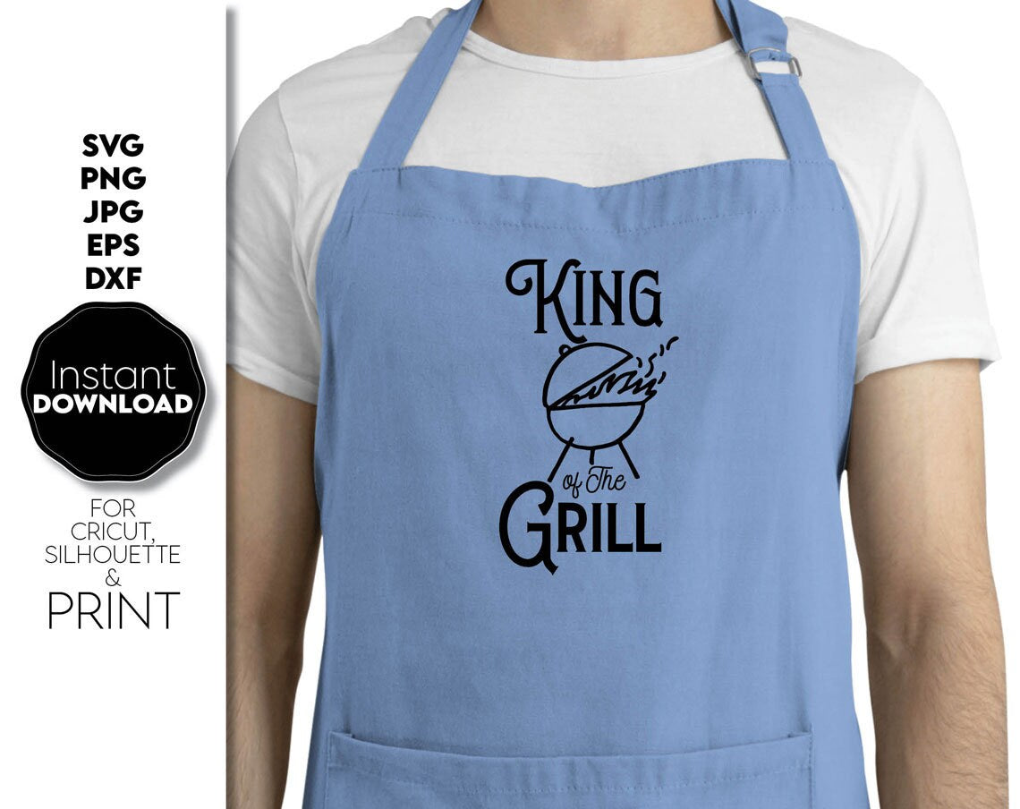 King of the grill design for fathers Day design for a great gift for your Dad. SVG, DXF, EPS, JPG or PNG files included. Cut from vinyl, use for sublimation, laser cut/ grave projects as well. Compatible with Cricut, Silhouette or other machines.