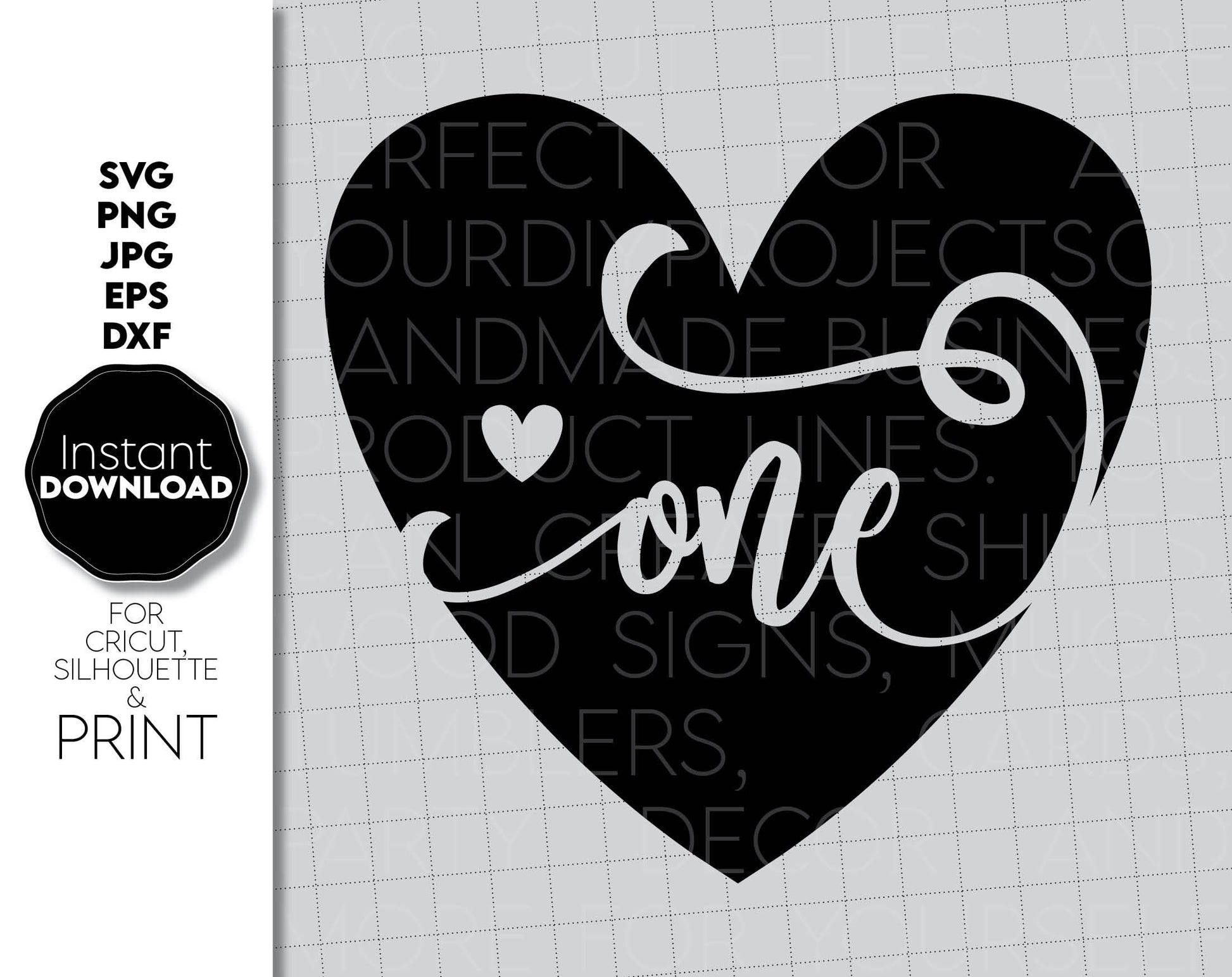 First Birthday heart design for your loved babe on an important event in life. SVG, PNG, JPG, EPS, DXF files included. Compatible with Cricut, Silhouette or other machines. Cut form vinyl, use for sublimation or laser cut projects. Buy now and enjoy!