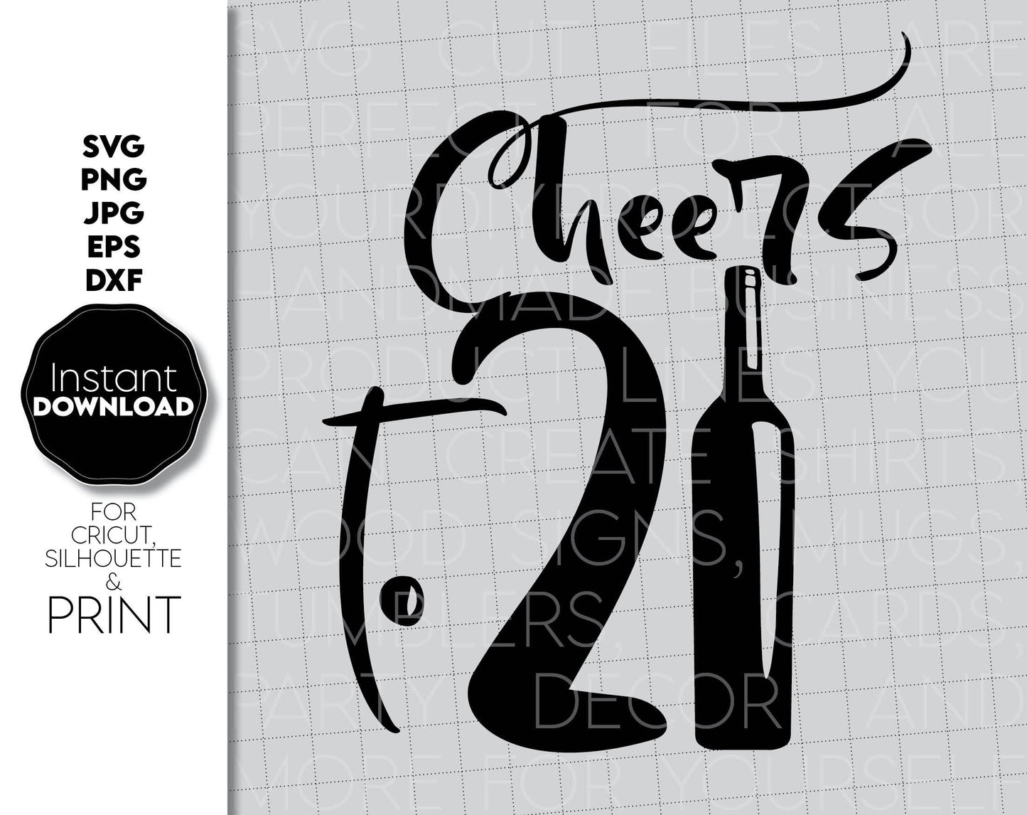 Trendy Cheers to 21st Birthday shirt design you can use them to surprise and delight your loved ones on an important event in life. Files in various formats allow you to use design for engraving on glass, making shirts, mugs or pillows. Buy now!