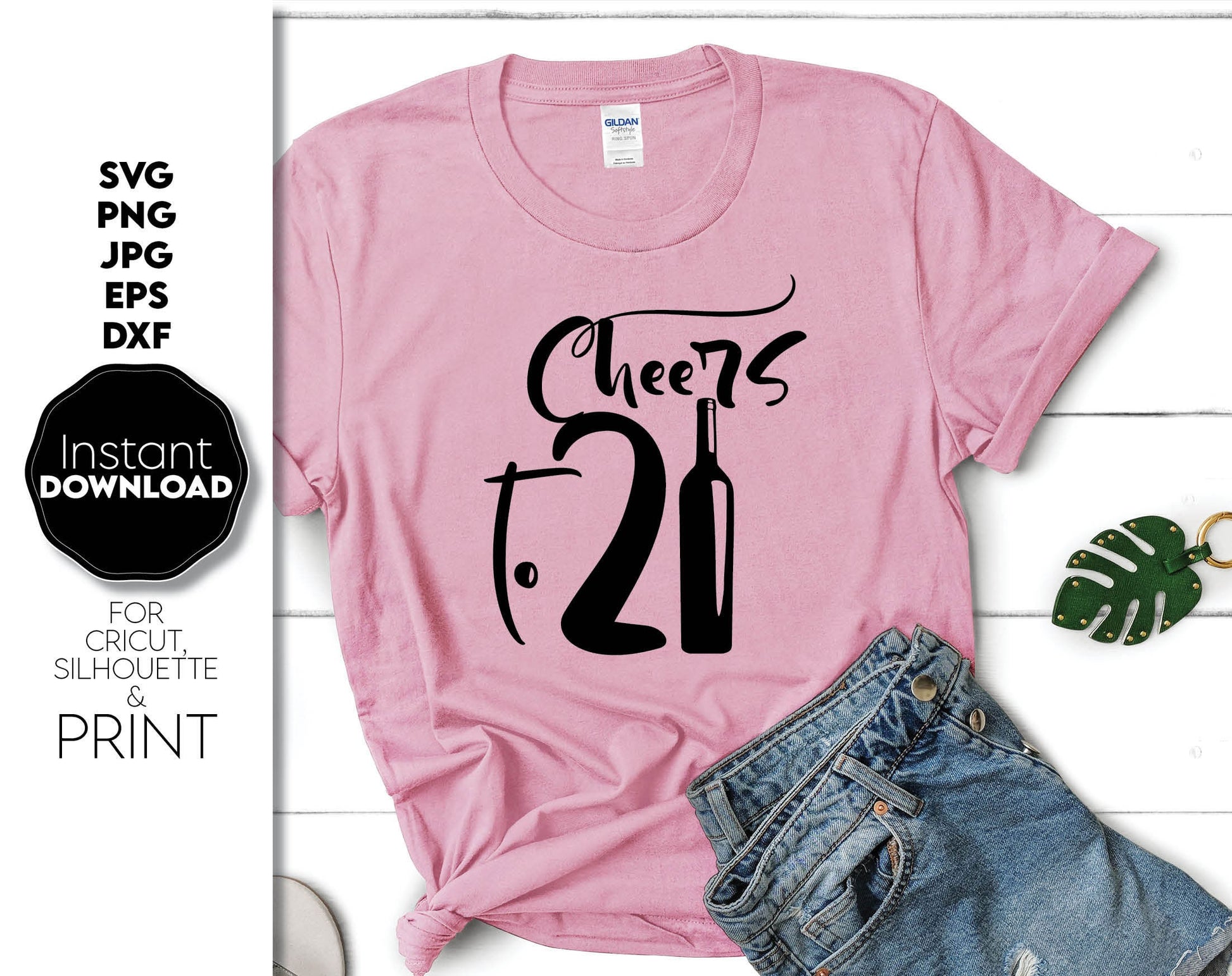 Trendy Cheers to 21st Birthday shirt design you can use them to surprise and delight your loved ones on an important event in life. Files in various formats allow you to use design for engraving on glass, making shirts, mugs or pillows. Buy now!