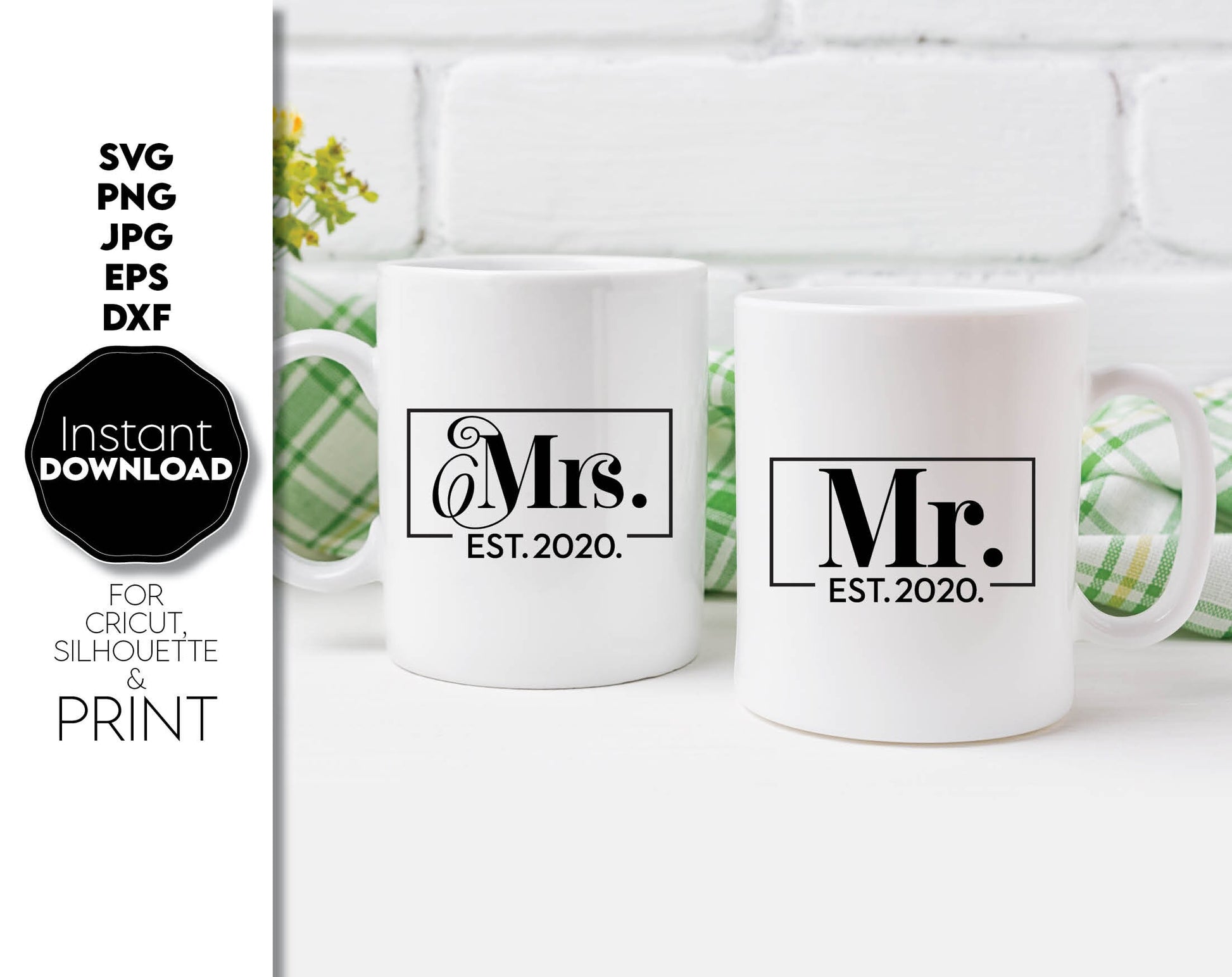 These Ms and Mrs file design You can use surprise and delight your loved ones in an important event in life. Mr. & Mrs. shirt design are great and thoughtful gifts for weddings, wedding anniversaries, etc. Compatible with Cricut, Silhouette or other.