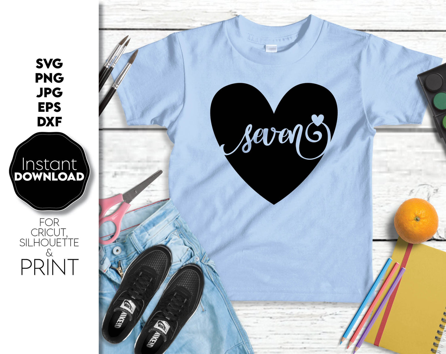 Kids birthday bundle with numbers on it. From 1 - 9 numbers included. SVG, PNG, JPG, EPS, DXF files included. Cut from vinyl, use for sublimation or laser cut / grave projects. Compatible with Cricut, Silhouette or other equipment. Buy now and enjoy!