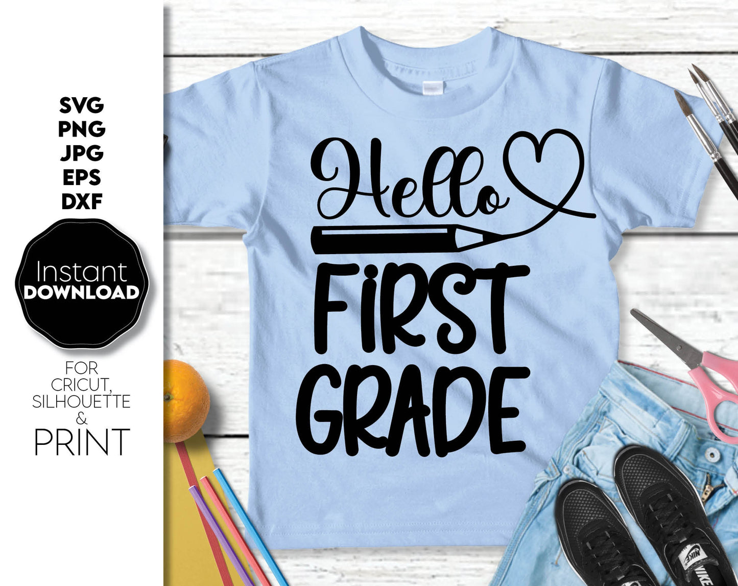 Back to school bundle for teachers or school childs. SVG, PNG, DXF, and DXF file formats included. SVG, PNG, JPG, EPS, DXF files included. Compatible with Cricut, Silhouette and others machines. Use for sublimation or laser cut projects as well. Buy!