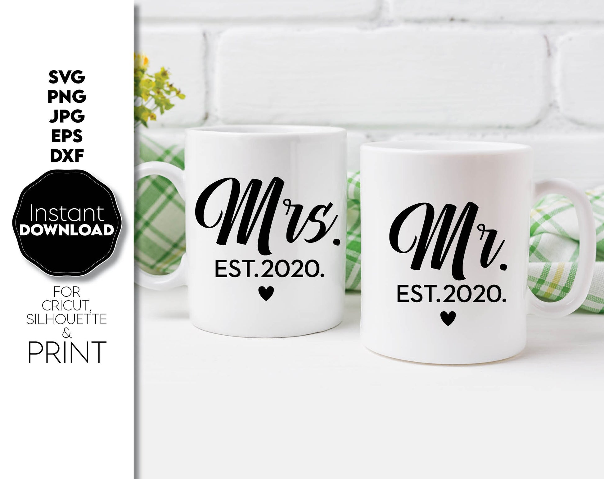 With love and passion, I have made these Mr and Mrs SVG file design, and I hope you can use them to surprise and delight your loved ones in an important event in life. Mr and Mrs svg are great and thoughtful gifts for weddings, wedding anniversaries.