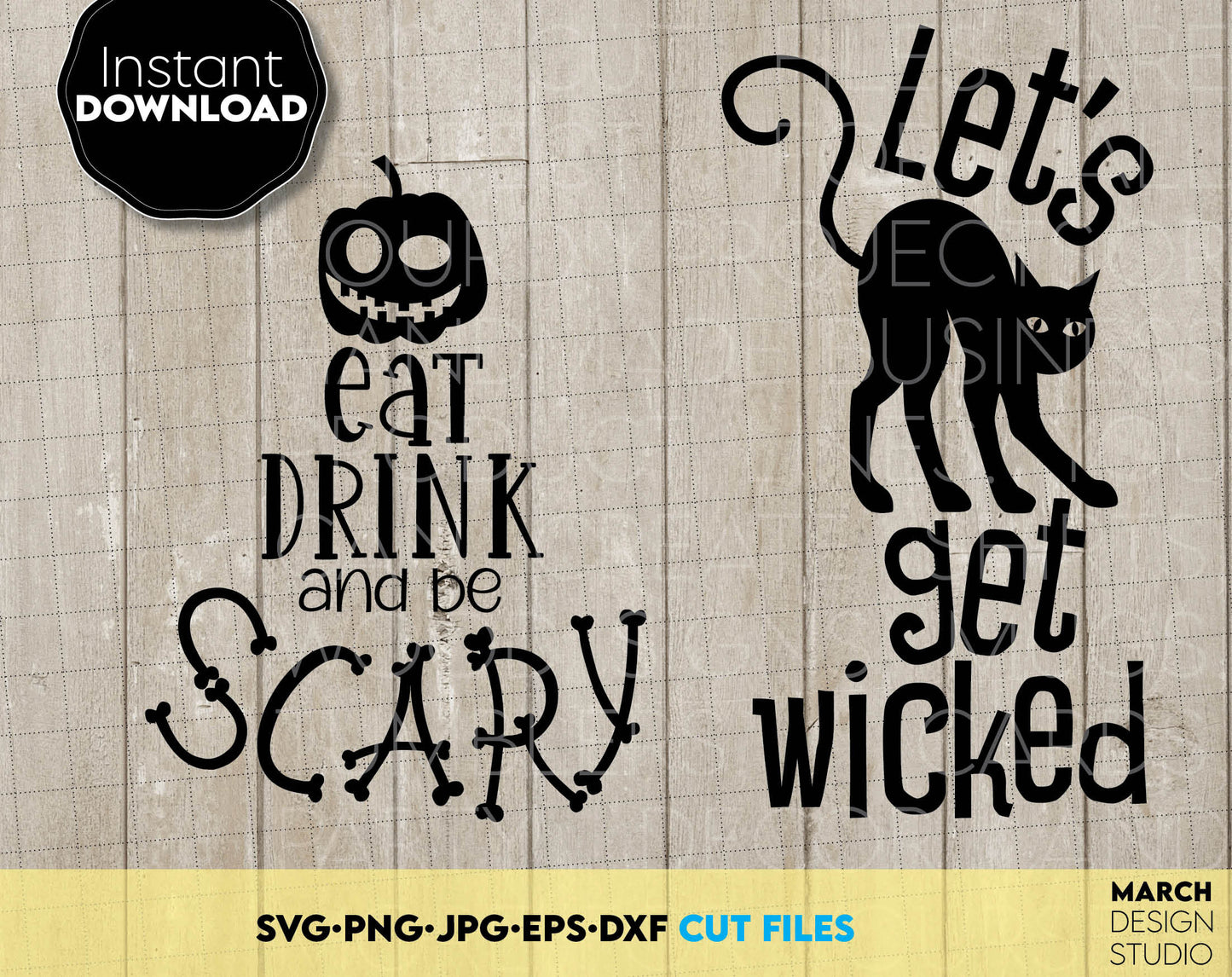 Halloween quotes bundle designs for your Halloween evening projects. The SVG, PNG, DXF, EPS or JPG file format allows this design to be used for shirts, mugs, wall decorations or front porch door decorations. Halloween Quotes in every design. Buy now