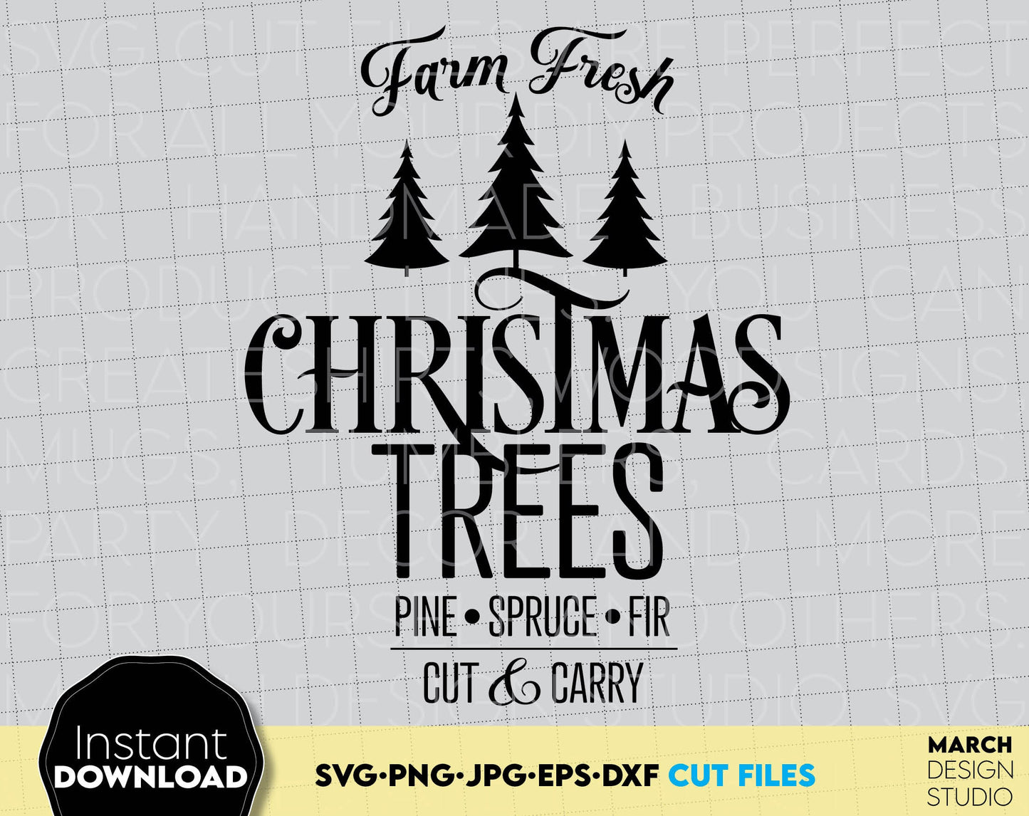 Farmhouse Farm Fresh Christmas Tree SVG Sign - for Your Farmhouse Christmas Decoration.