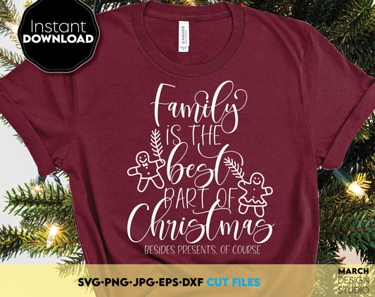 Family Is the best part of Christmas design. Include SVG PNG DXF EPS file formats for Your cutting, sublimation or laser cut projects.