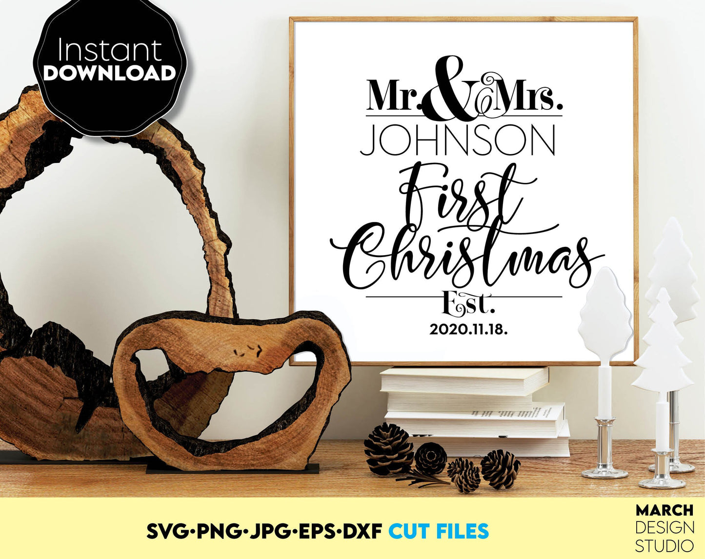 First Christmas Mr and Mrs Svg Mr & Mrs Svg newlyweds svg Christmas Wedding Svg Nearly married svg Just Married svg Cricut and Silhouette