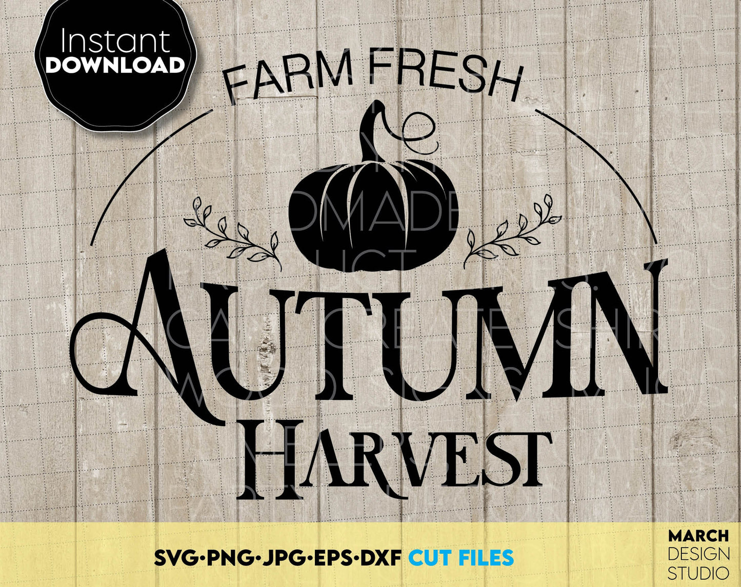 A great design to decorate your Farmhouse. Use it when you organize an autumn harvest market. Use as a country house decor for the kitchen. SVG, PNG, JPG, EPS, DXF files included. Compatible with Cricut, Silhouette or other machines. Buy it now!