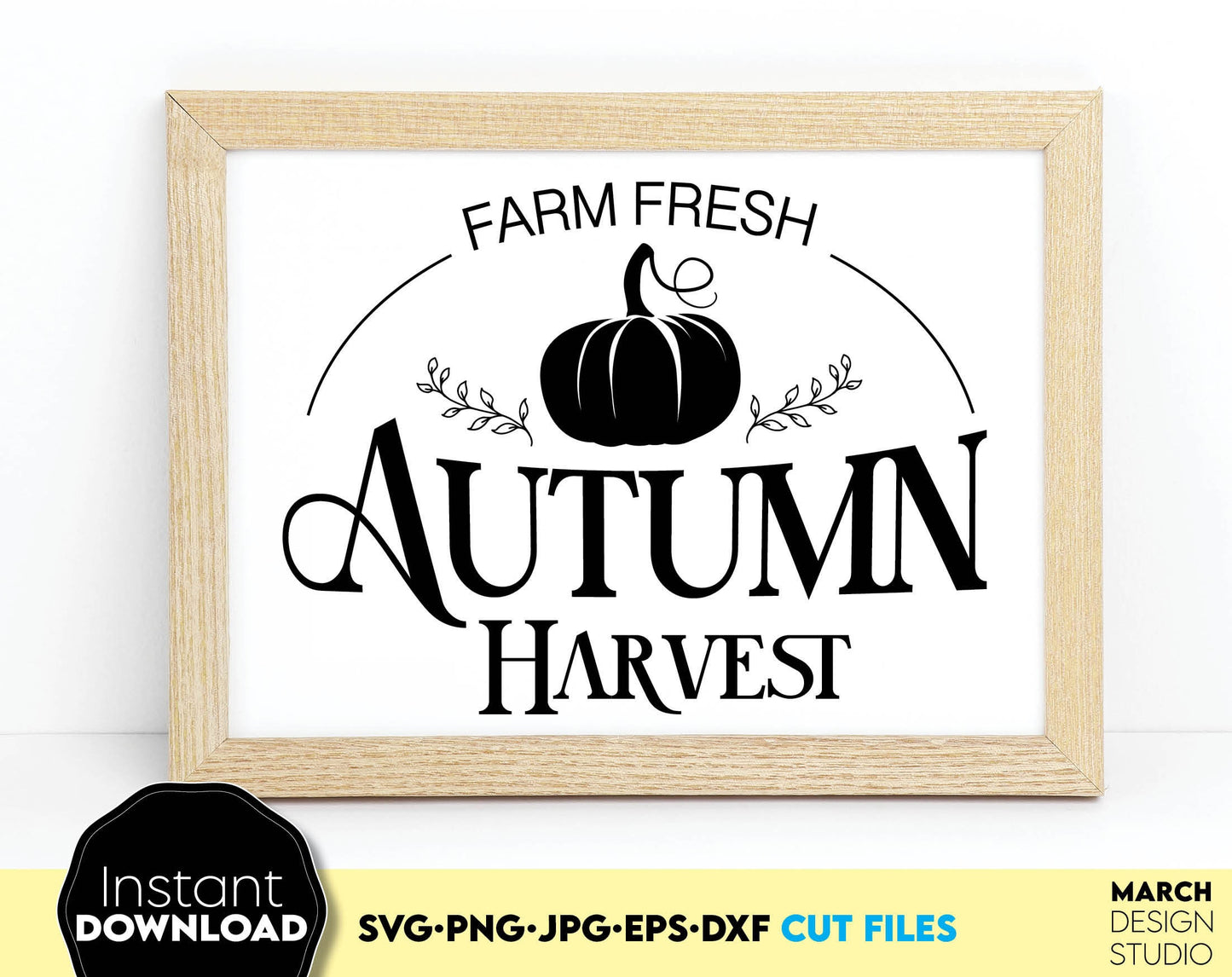 A great design to decorate your Farmhouse. Use it when you organize an autumn harvest market. Use as a country house decor for the kitchen. SVG, PNG, JPG, EPS, DXF files included. Compatible with Cricut, Silhouette or other machines. Buy it now!