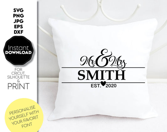 These Mr and Mrs Sign design you can use them to surprise and delight your loved ones in an important event in life. Mr. and Mrs. Design is a great and thoughtful gift for weddings, wedding anniversaries, just married or honeymoon. Buy now and enjoy!