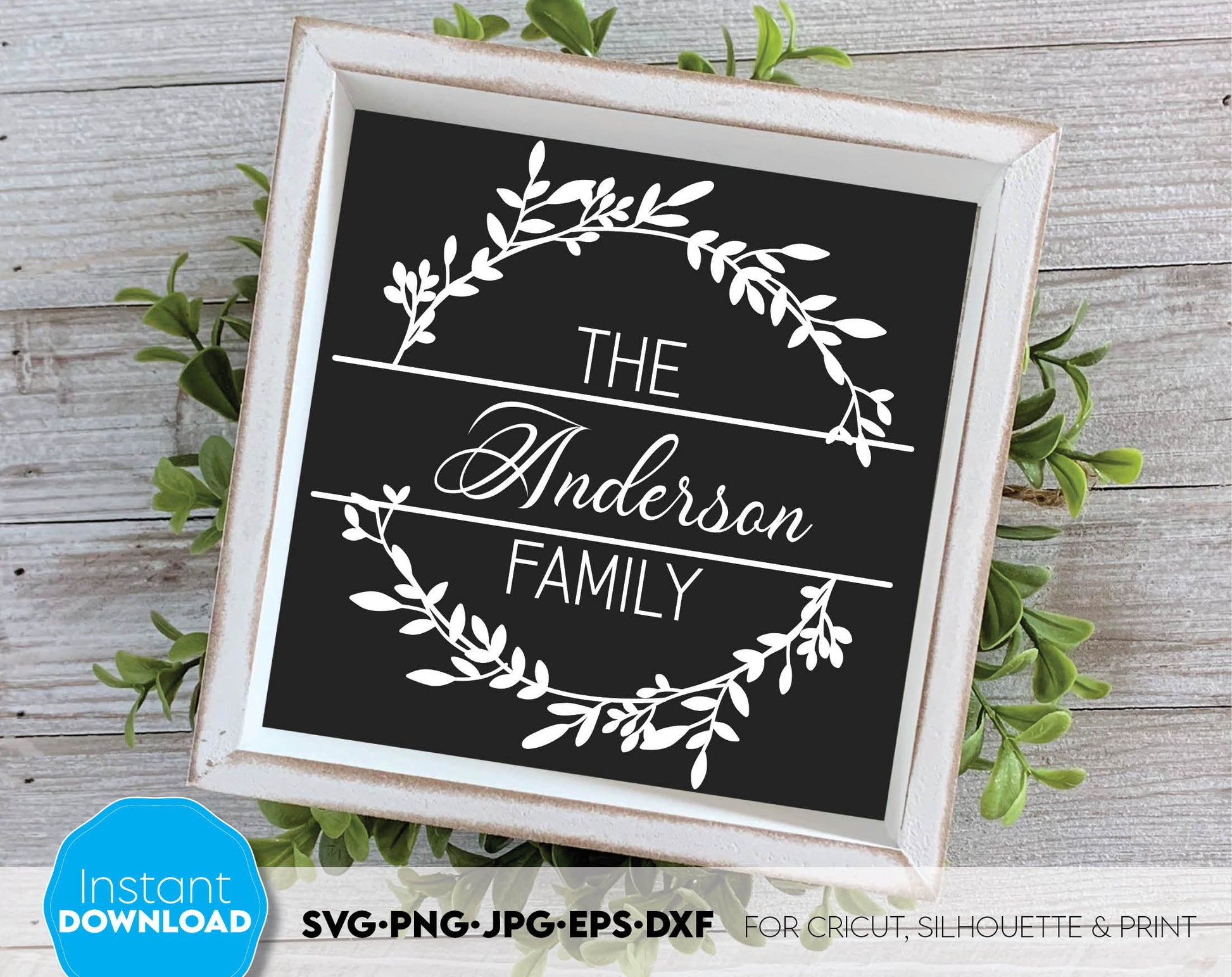 Wedding Monogram Frame design can use to surprise your loved ones. You can use custom last name monogram to make gifts for weddings. Use with Cricut, Silhouette, Glowforge, or other equipment. Cut from vinyl, sublimation or laser cut projects.