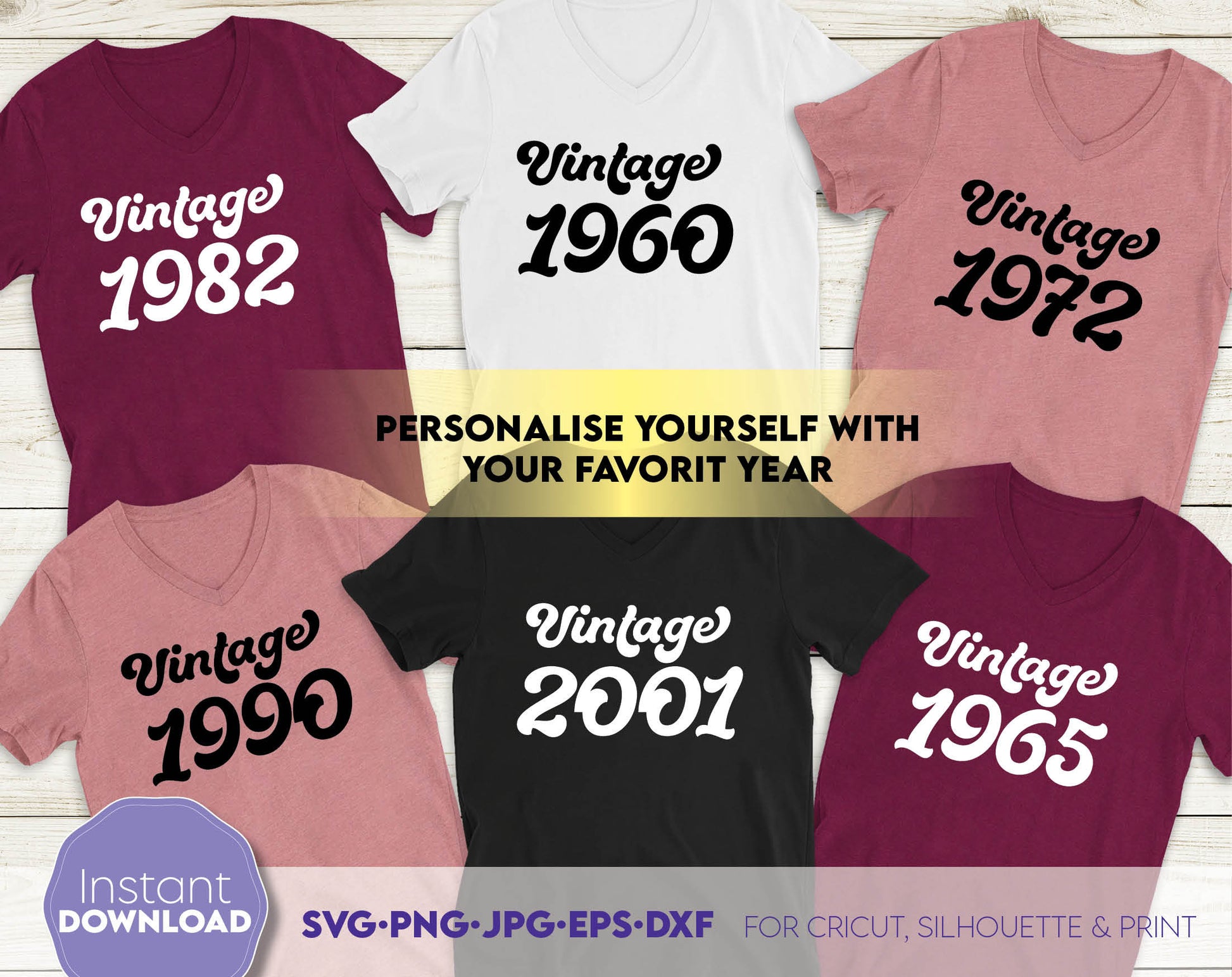 These Vintage Birthday shirts bundle file designs, You can use to surprise and delight your loved ones on an important event in life. Best friend Birthday Gift SVG is a great and thoughtful gift for a Birthday party. Buy now for a good price!