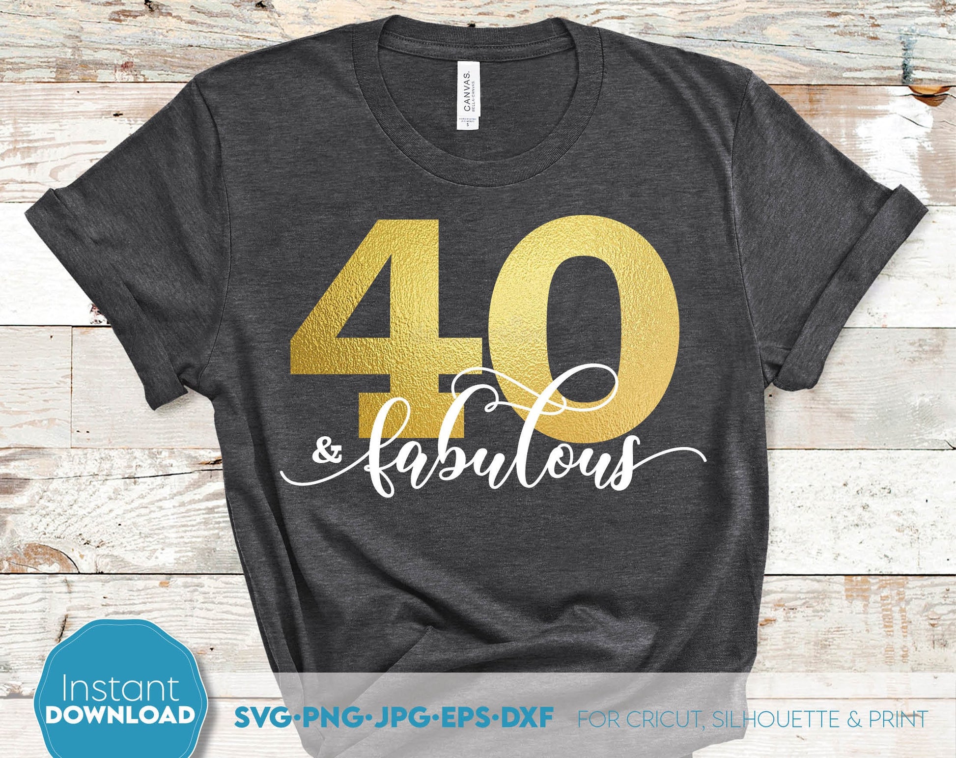 40 and fabulous design for your birthday gift or to make a holiday treat for yourself. Ability to sublimate and use with vinyl cutting machines. Great design at a great price - buy now! Use with Cricut, Silhouette and Glowforge equipment. Laser Cut.