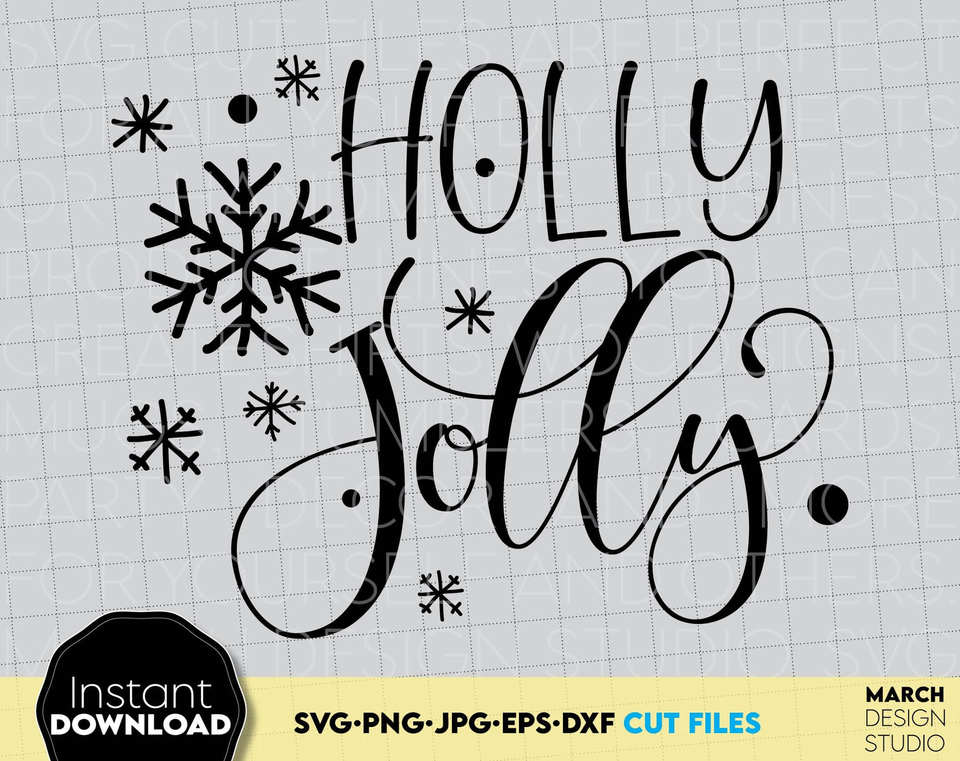 Holly Jolly Christmas Shirt Design for Your Christmas Gift ideas. SVG PNG JPG EPS DXF files included. Compatible with Cricut, Silhouette or other equipment. Cut from vinyl, use for sublimation or laser cut projects. Buy now for a good price and enjoy