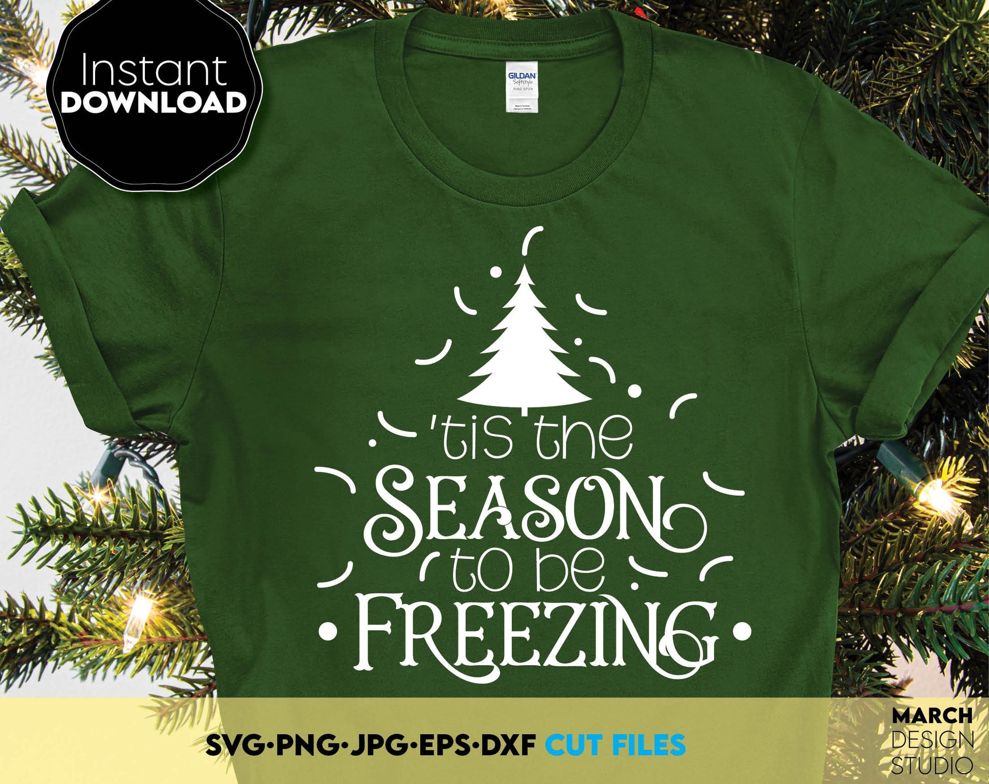 Christmas shirt design with text - Season to be Freezing. SVG, PNG, JPG, EPS, DXF files included. Compatible with Cricut, Silhouette or other machines. Cut from vinyl, use for sublimation or laser cut projects. Buy now for a good price and enjoy!