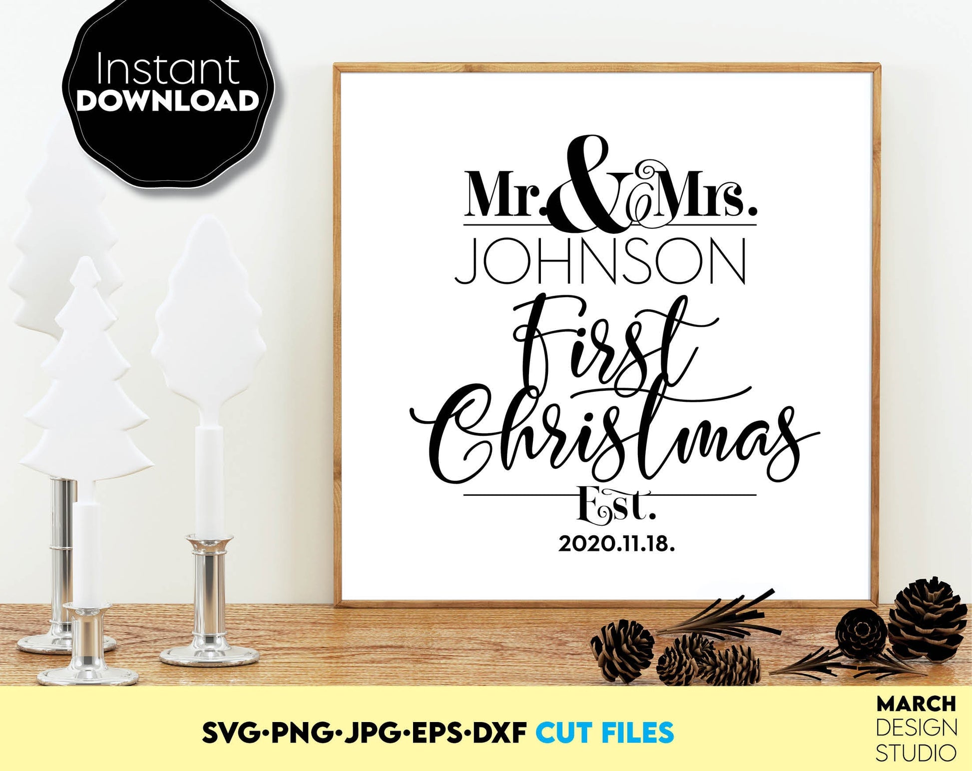 First Christmas Mr and Mrs Svg Mr & Mrs Svg newlyweds svg Christmas Wedding Svg Nearly married svg Just Married svg Cricut and Silhouette