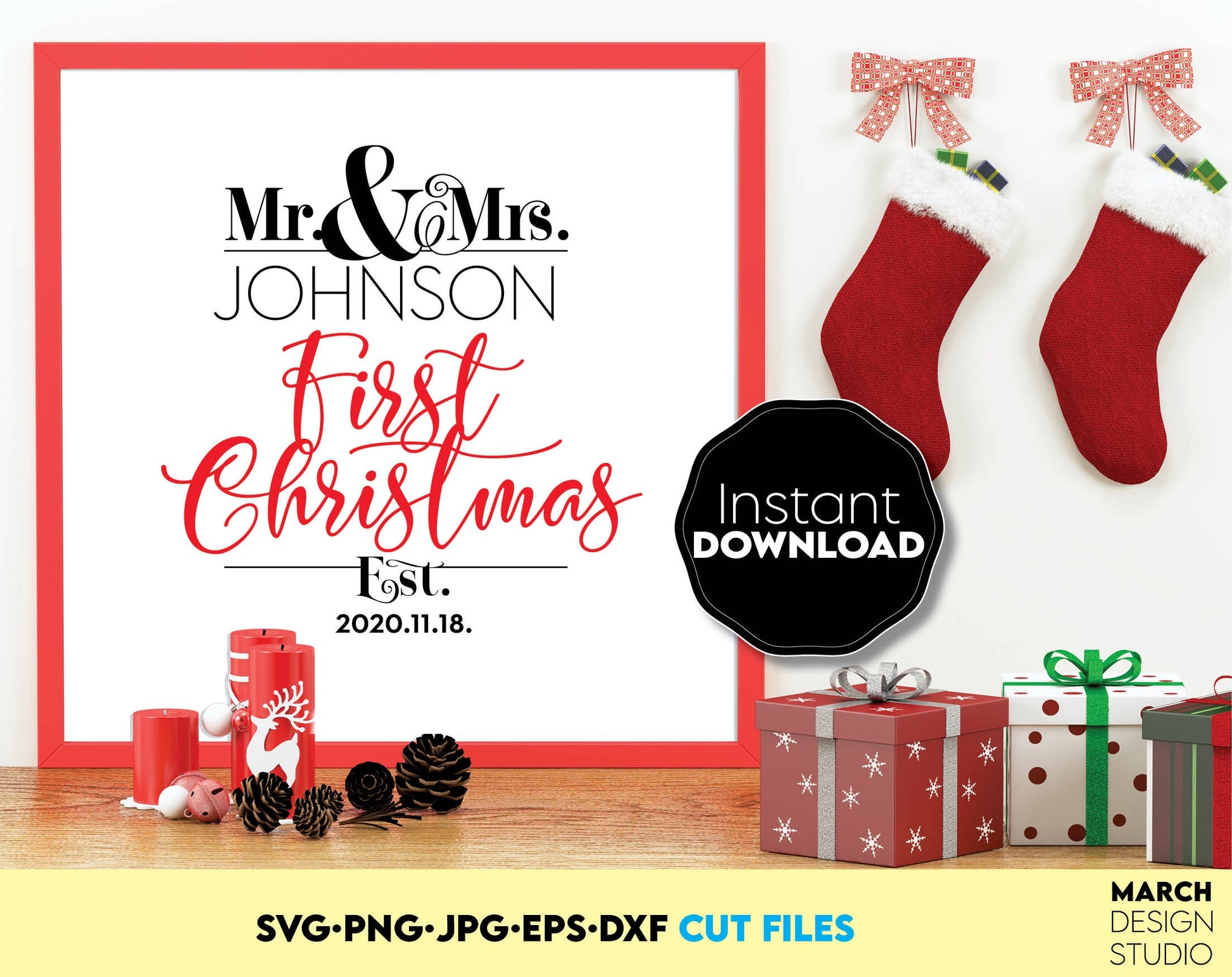 First Christmas Mr and Mrs Svg Mr & Mrs Svg newlyweds svg Christmas Wedding Svg Nearly married svg Just Married svg Cricut and Silhouette