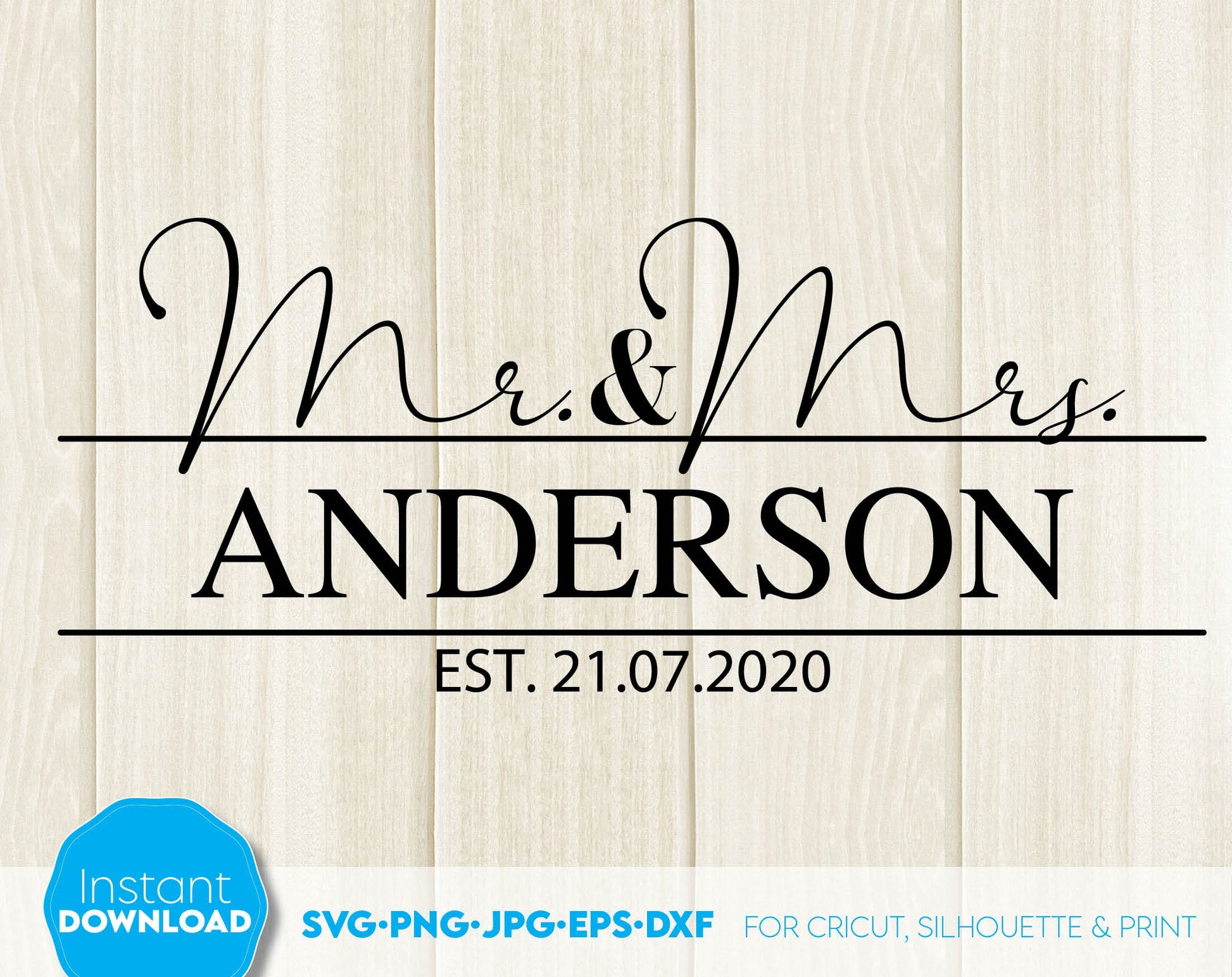 mr and mrs sign file design you can use them to surprise and delight your loved ones in an important event in life.
Mr and Mrs svg are great and thoughtful gifts for weddings, wedding anniversaries. Compatible with Cricut, Silhouette. buy now! Enjoy!