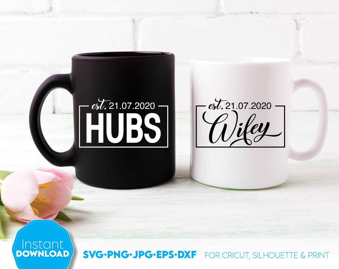 I have made these custom Wifey and Hubs SVG file designs, and I hope you can use them to surprise and delight your loved ones in an important event in life.
Mr and Mrs svg are great and thoughtful gifts for weddings, wedding anniversaries, etc.