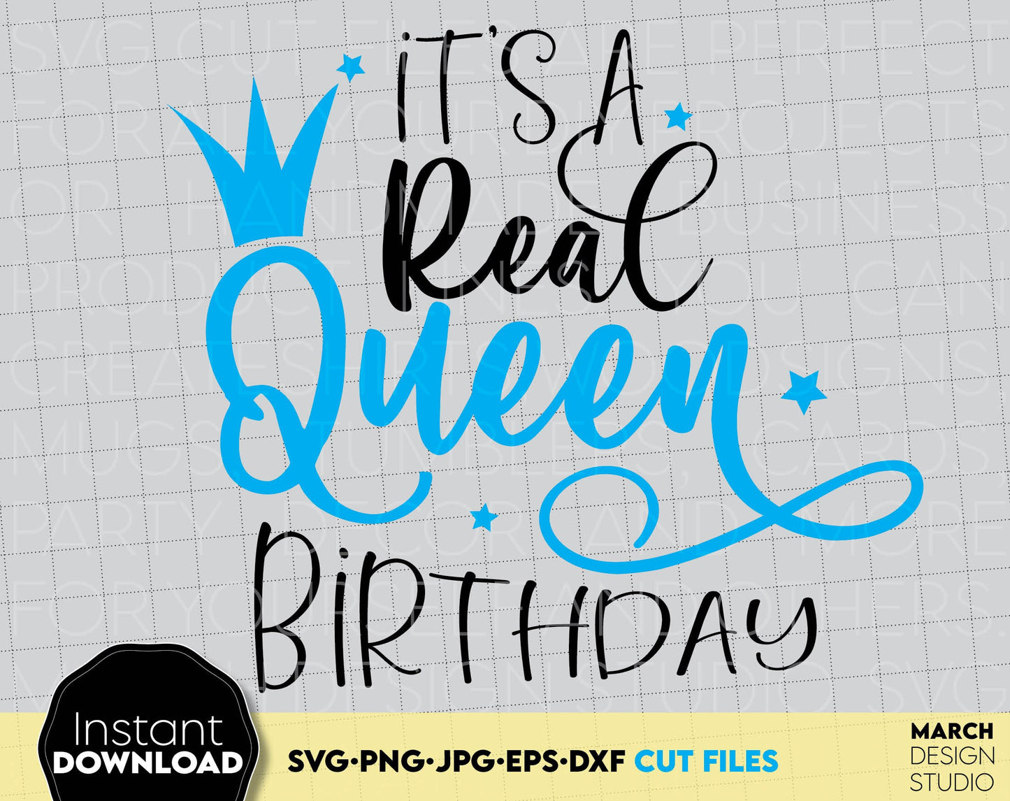 Birthday Queen Shirt design for your birthday gift or to make a holiday treat for yourself. Ability to sublimate and use with vinyl cutting machines. Great design at a great price - buy now! SVG, PNG, JPG, EPS and DXF files included. Use with Cricut.