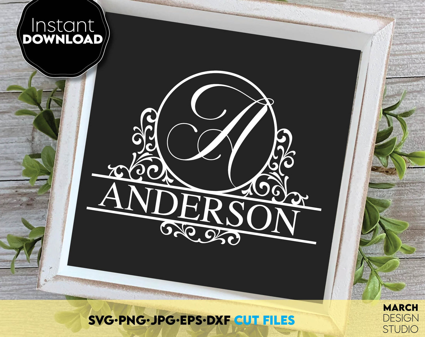 Family Name Split monogram.