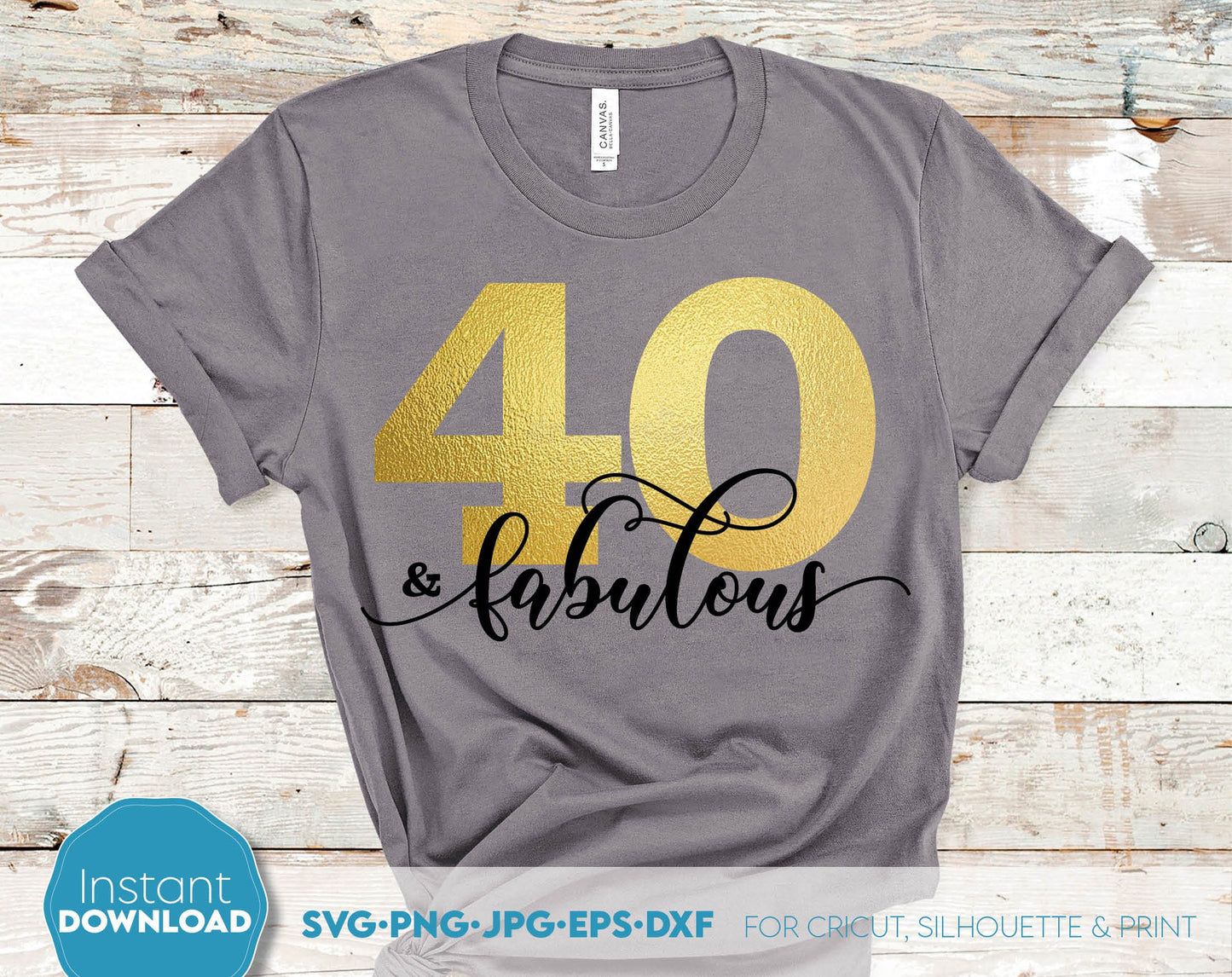 40 and fabulous design for your birthday gift or to make a holiday treat for yourself. Ability to sublimate and use with vinyl cutting machines. Great design at a great price - buy now! Use with Cricut, Silhouette and Glowforge equipment. Laser Cut.