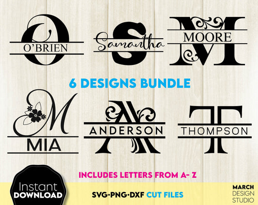 Monograms are a great and personalized design that can be used to create great gifts. Split Monograms wrapped in flowers are useful for creating wedding gifts, family name monograms or as a personal birthday gift.formats allow you use this monogram.