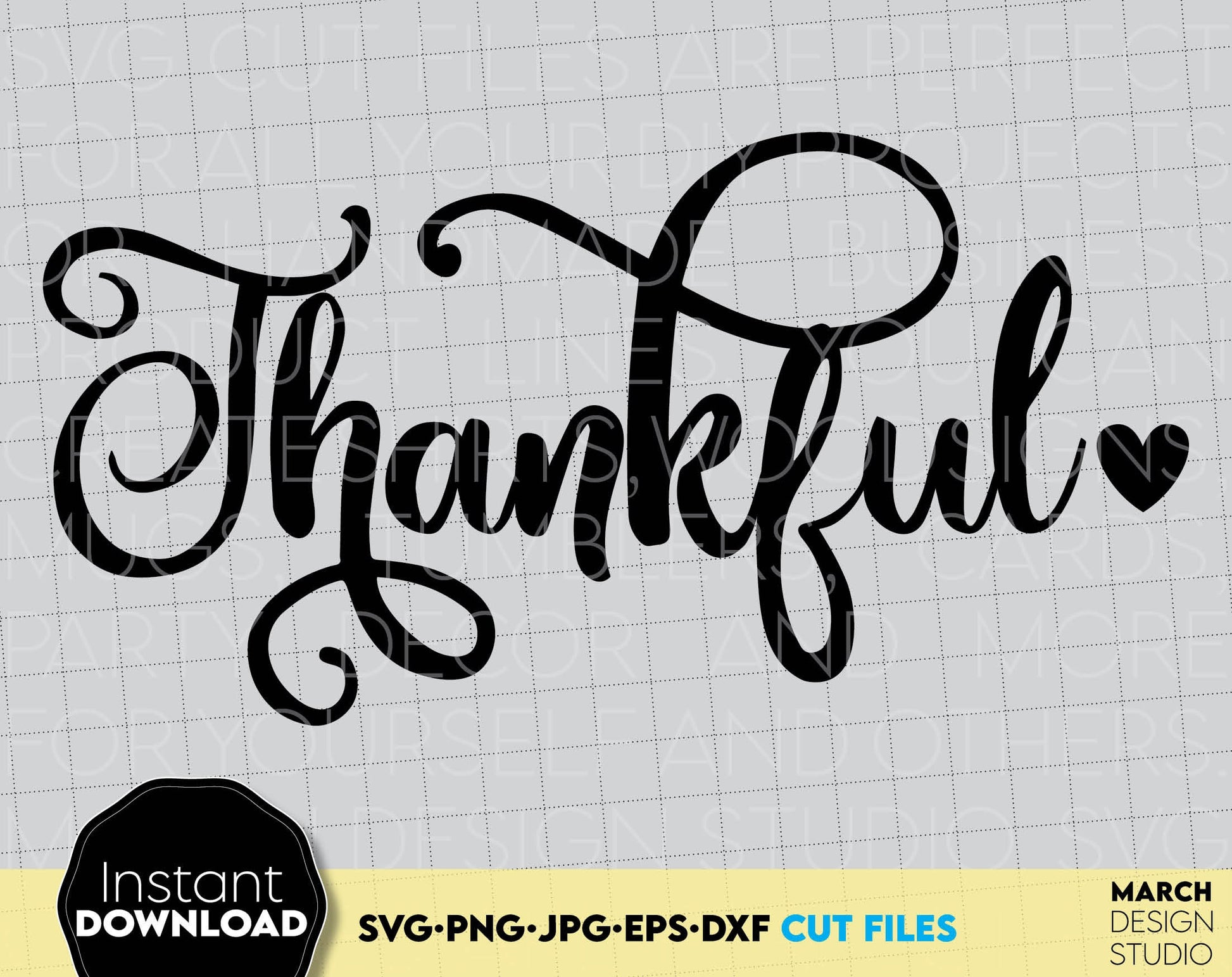 When you are thankful, you are very happy and relieved that something has happened. t`s must be on Your shirt! SVG PNG JPG EPS DXF files included. Use for cutting form vinyl, sublimation or laser projects. Compatible with different DIY machines.