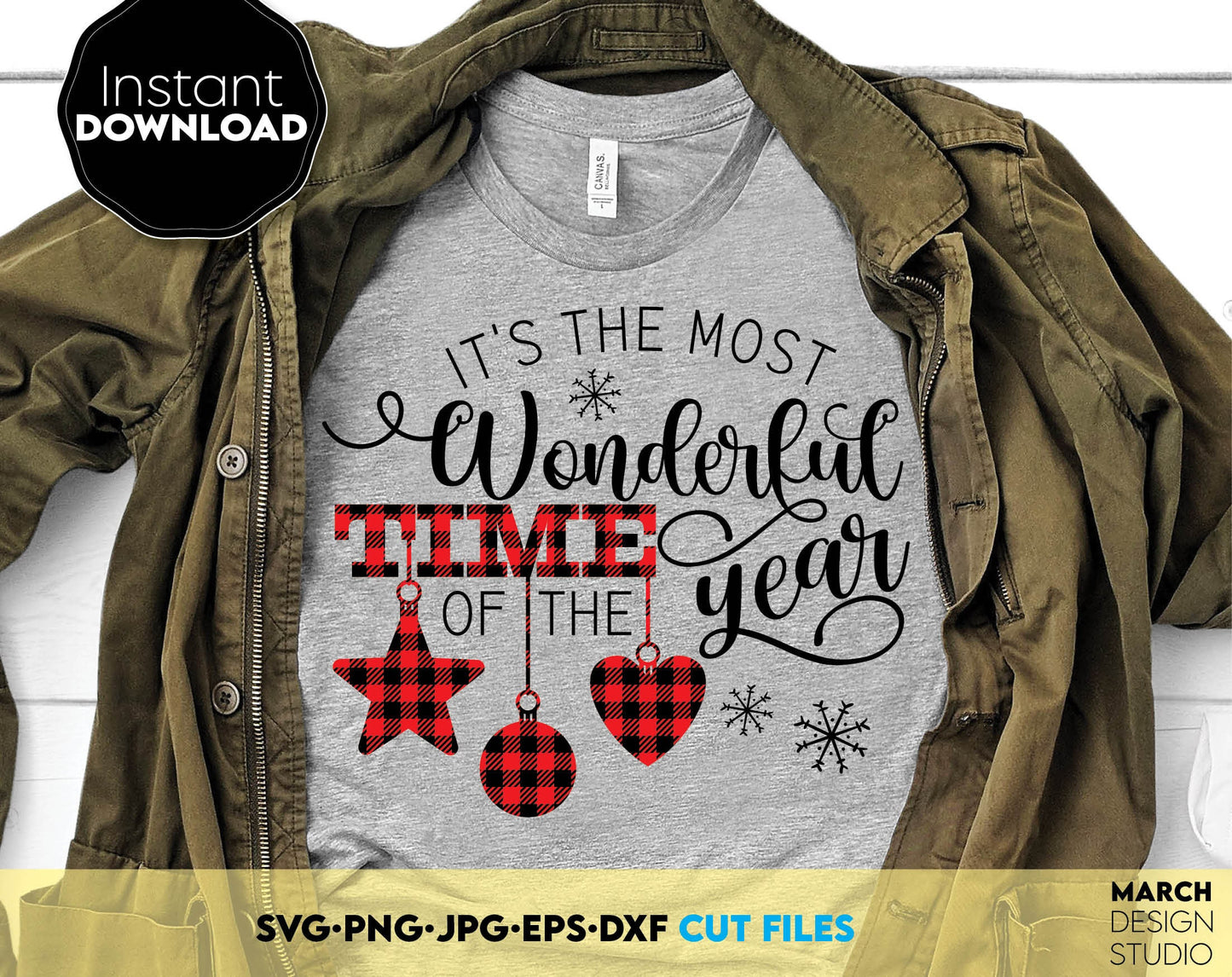 It`s The Most Wonderful Time of the Year Christmas Shirt design. SVG PNG JPG EPS DXF files included. Compatible with Cricut, Silhouette or other equipment. Cut from vinyl, use for sublimation or laser cut projects. Buy now for a good price and enjoy!