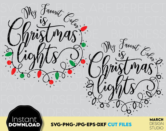 My favorite color is Christmas Lights Design you can use to surprise and delight your loved ones on Christmas. Christmas Ornament in various fail formats allow you to use this files for any Your Christmas project. Use with laser Cutting machines.