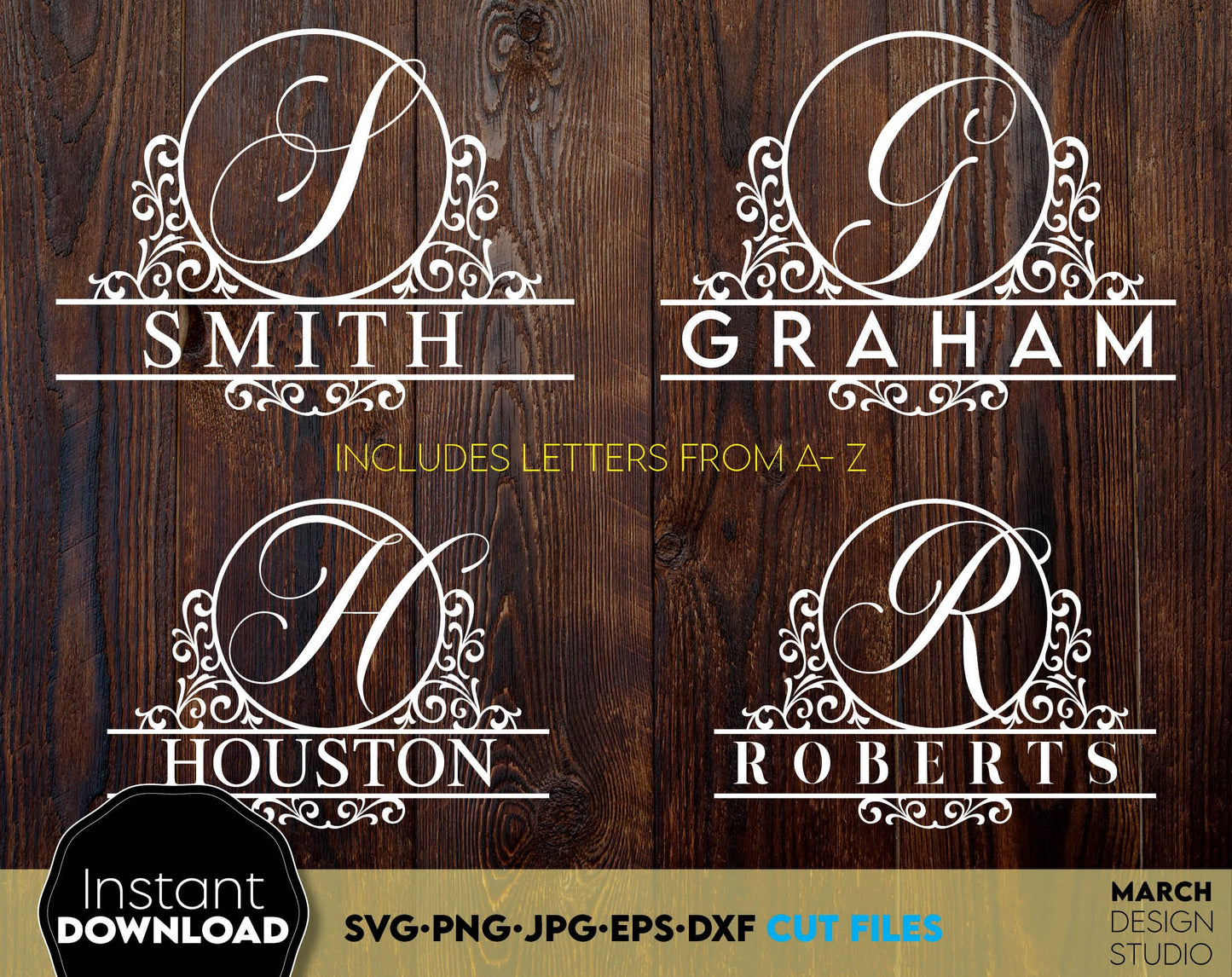 Family Name Split monogram.