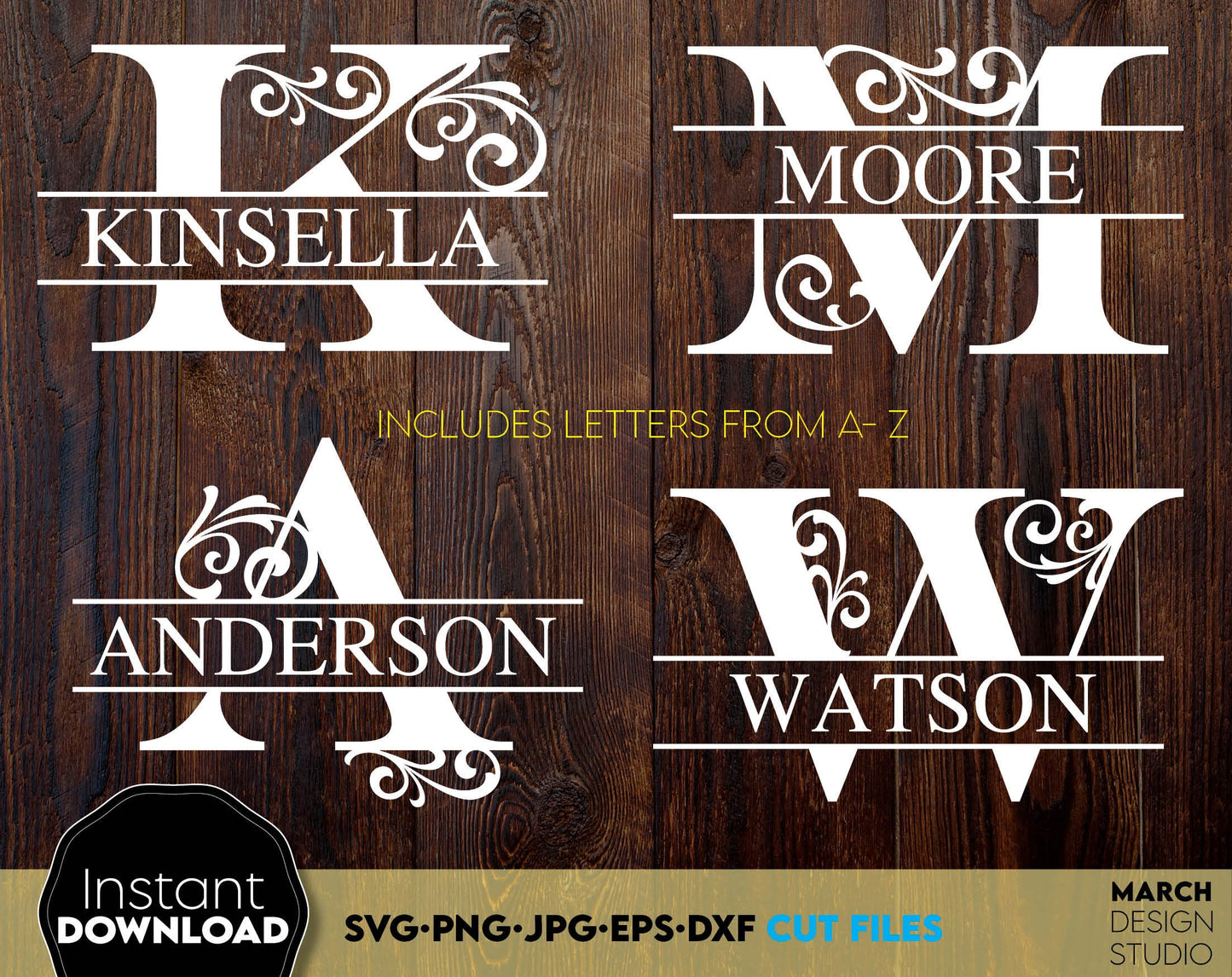 Split Monogram SVG | Monogram SVG | Family Monogram SVG | Split Letters svg | Wedding Monogram svg | Personalized Monogram svg | Last Name