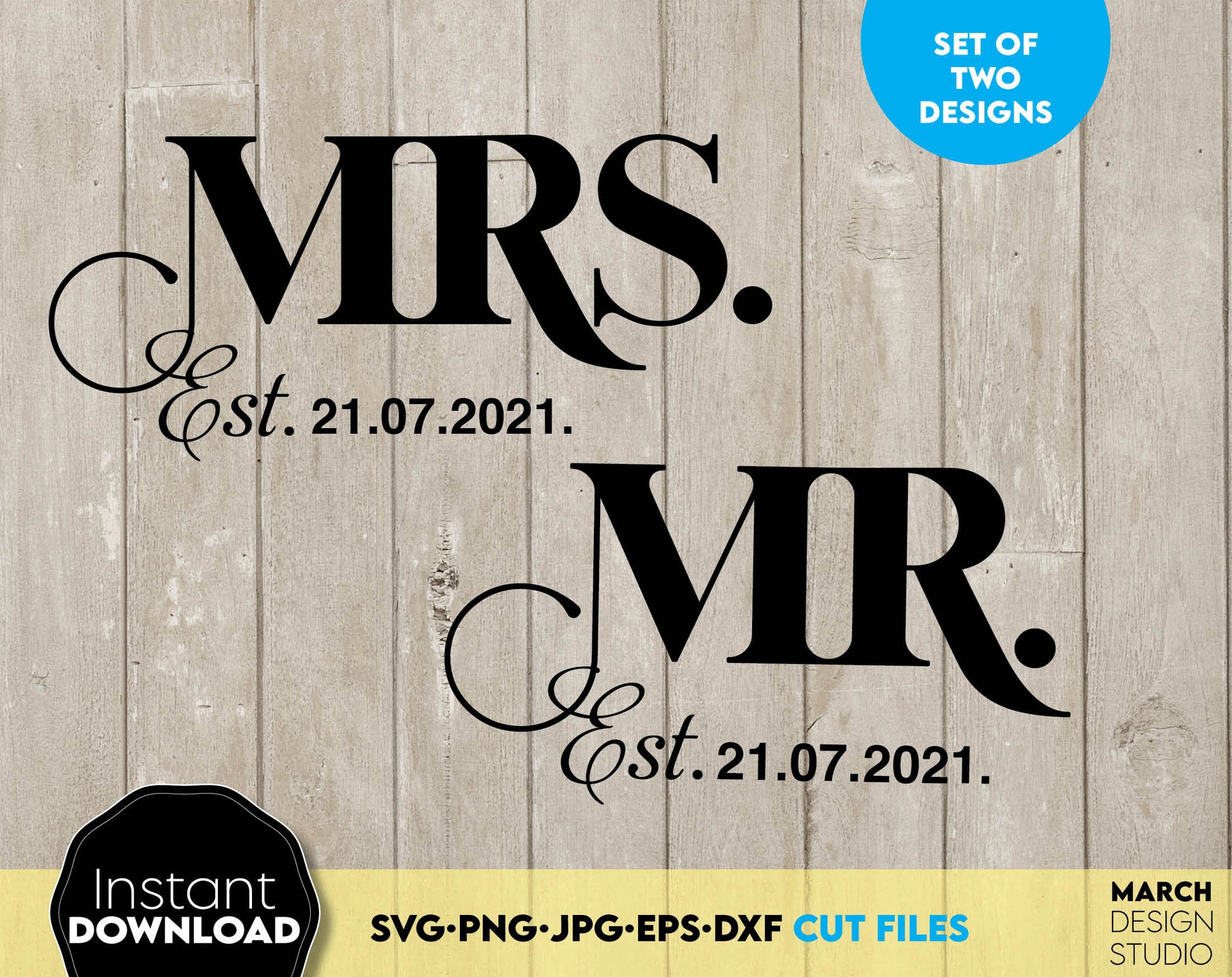 Mr and Mrs wedding shirt design for Your wedding, wedding anniversary or honeymoon shirts design. SVG PNG JPG EPS DXF files included. Compatible with Cricut, Silhouette or other equipment. Buy now for a good price and enjoy!