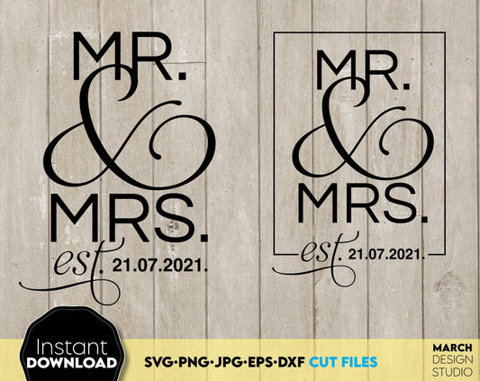 mr and mrs SVG, Mr and Mrs Shirts SVG, Mr & Mrs SVG, Wedding Shirts svg, Just Married Shirts svg, Honeymoon Shirts svg, Engaged Shirts svg