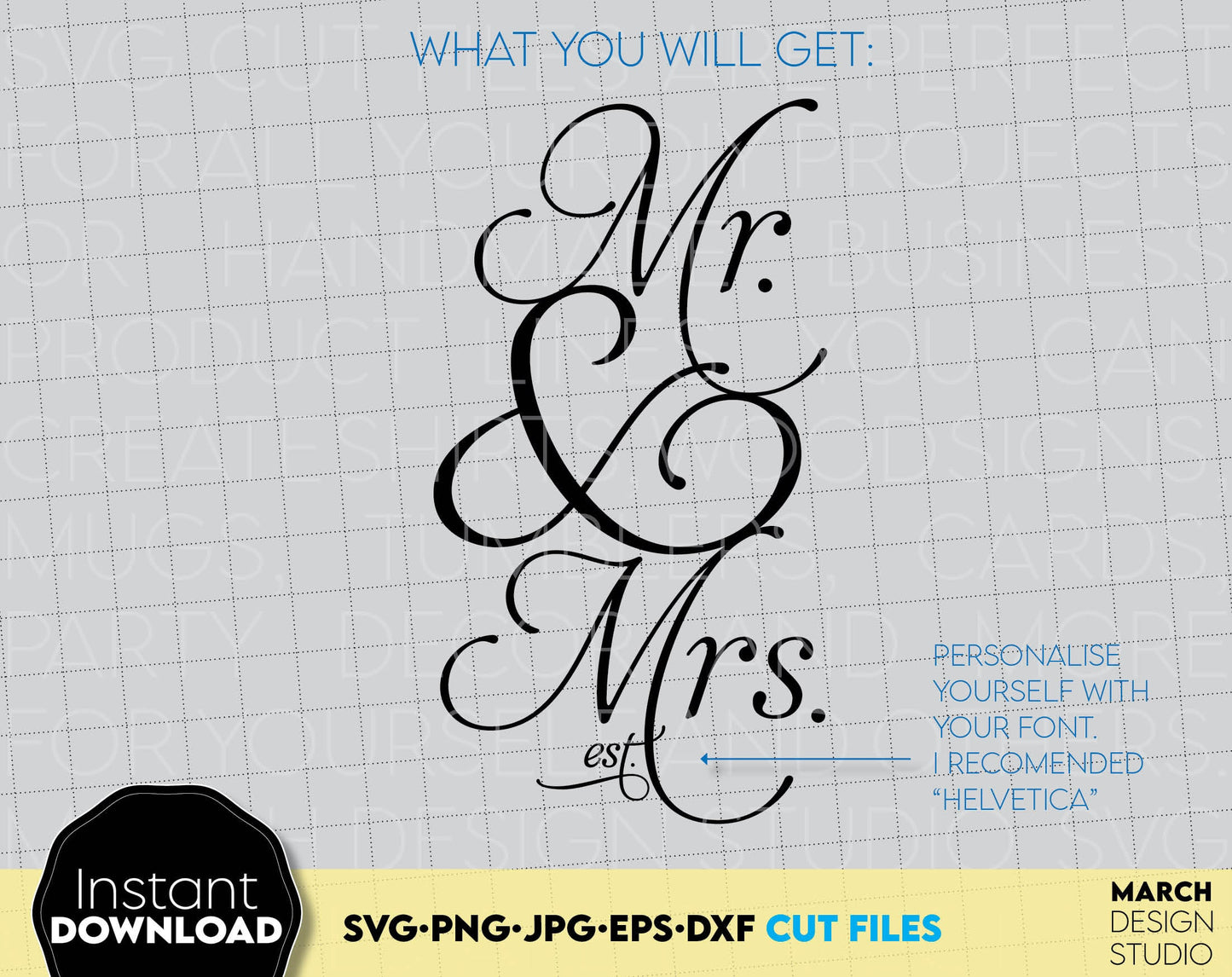 Mr and Mrs svg are great and thoughtful gifts for weddings, wedding anniversaries, etc. Wedding SVG files allow you to use wonderful designs for engraving on glass, making t-shirts with Cricut, silhouette equipment or simply cutting it out from wood.