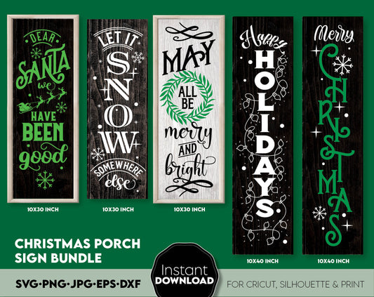 Christmas Vertical Signs Bundle. Design you can use to surprise your loved ones. Christmas Signs in various fail formats allow you to use this files for any Your Christmas project. Use with Vinyl cut equipment or Use with laser Cutting machines.