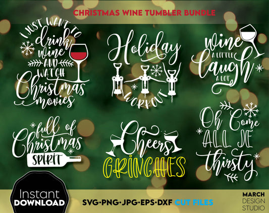 Christmas Wine SVG Bundle designs you can use them to surprise and delight your loved ones on Christmas. Christmas SVG files in various formats allow you to use designs for engraving on glass, making shirts, tumblers, ornaments.