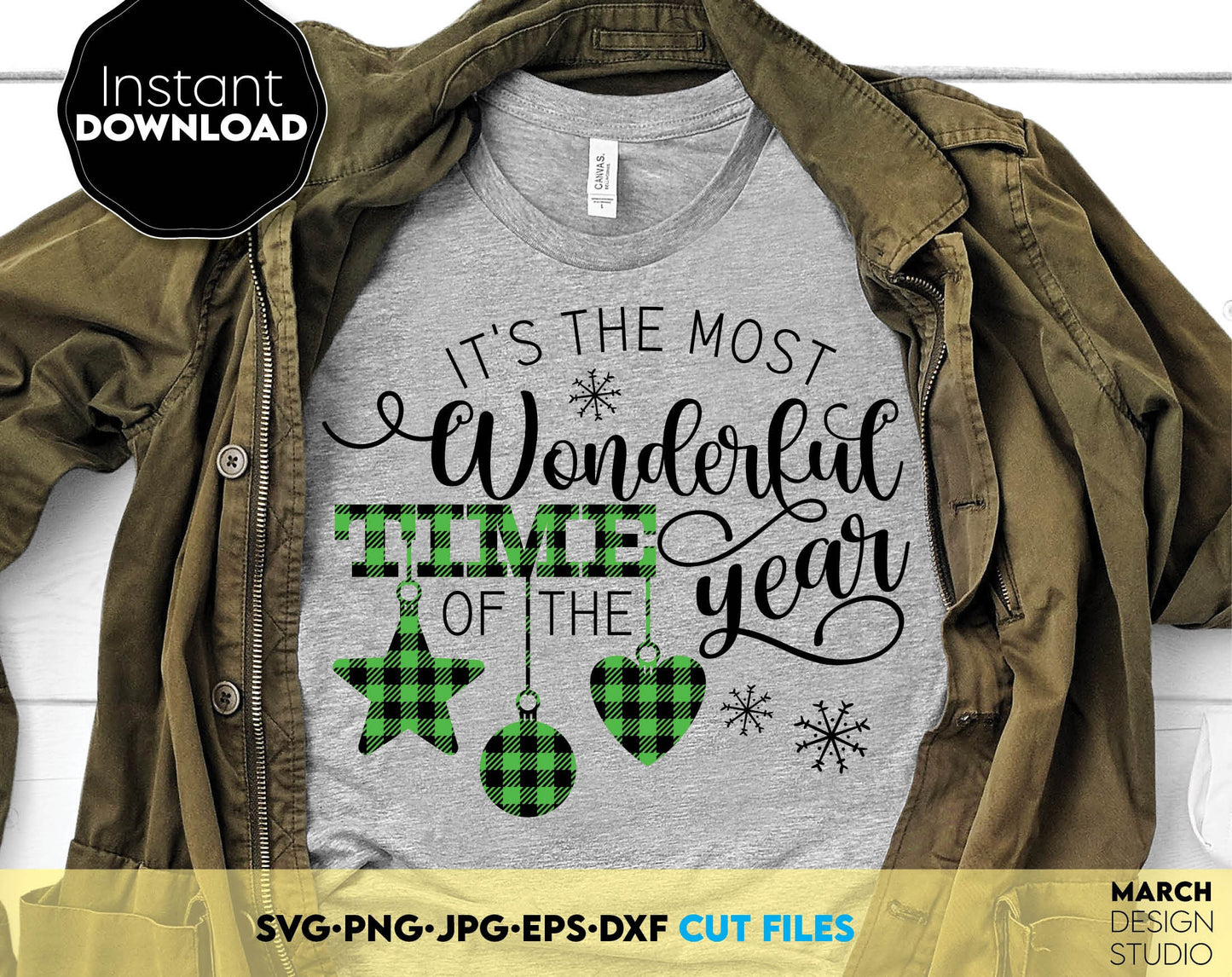 It`s The Most Wonderful Time of the Year Christmas Shirt design. SVG PNG JPG EPS DXF files included. Compatible with Cricut, Silhouette or other equipment. Cut from vinyl, use for sublimation or laser cut projects. Buy now for a good price and enjoy!