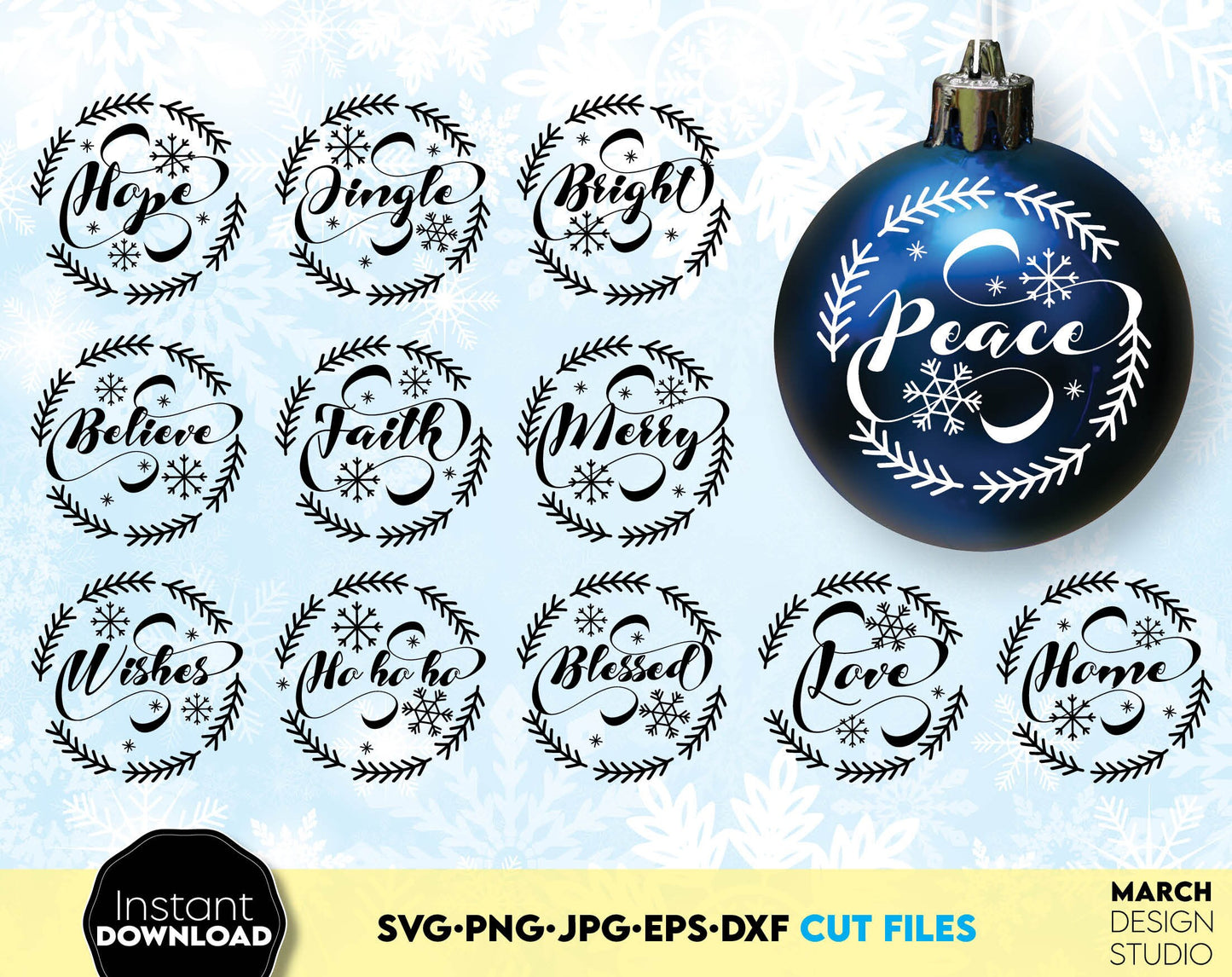 Christmas Ornaments SVG designs bundle you can use them to surprise and delight your loved ones on Christmas. Christmas SVG Bundles files in various formats allow you to use designs for engraving on glass, making shirts, mugs, tumblers, etc.