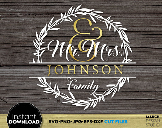 Family Split Monogram SVG designs for Your gift projects or home decoration. Files allow you to use designs for engraving, making shirts, tumblers with Cricut, Silhouette equipment. Monogram files also designed and easy to use for laser cutting.